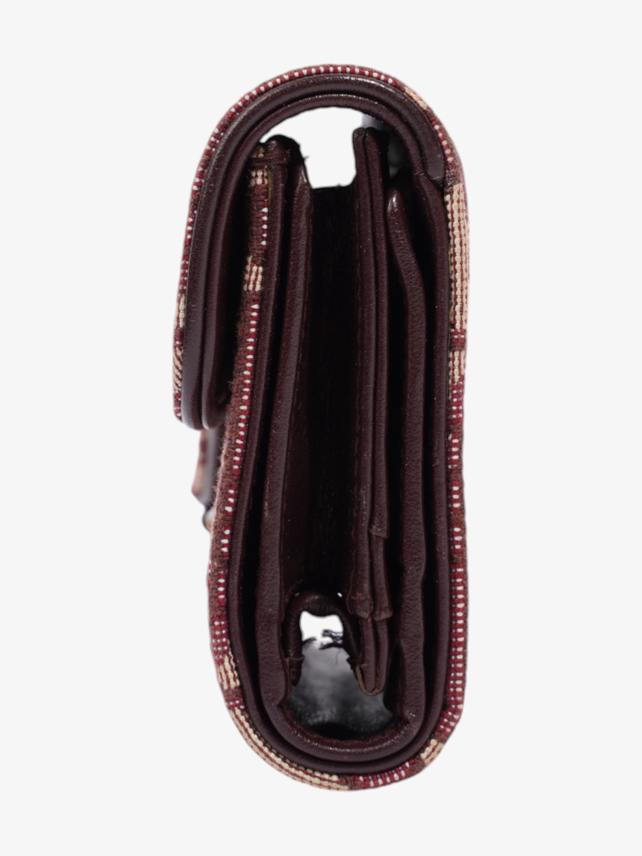 Christian Dior Saddle  Holder Burgundy Canvas