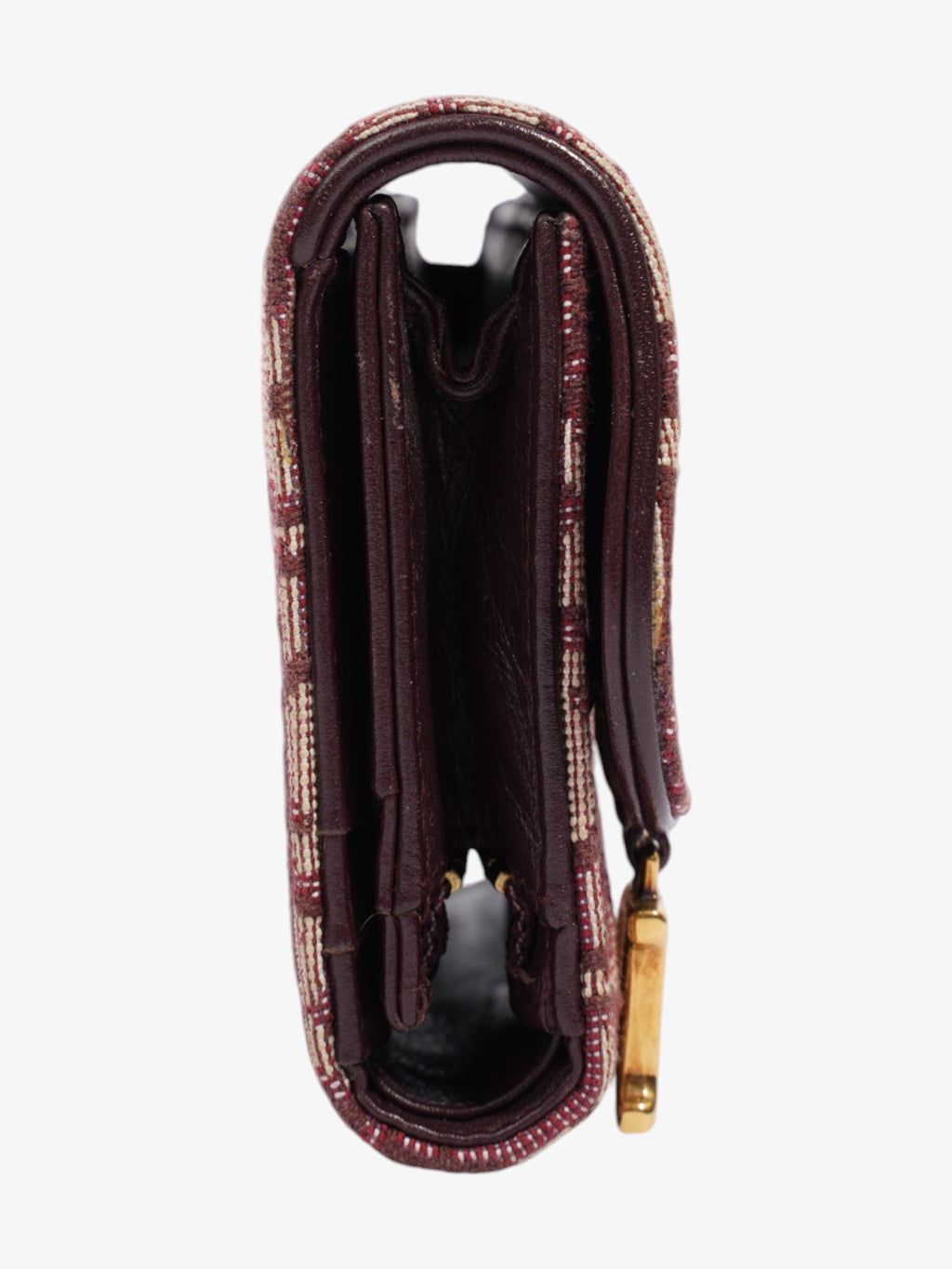Christian Dior Saddle  Holder Burgundy Canvas
