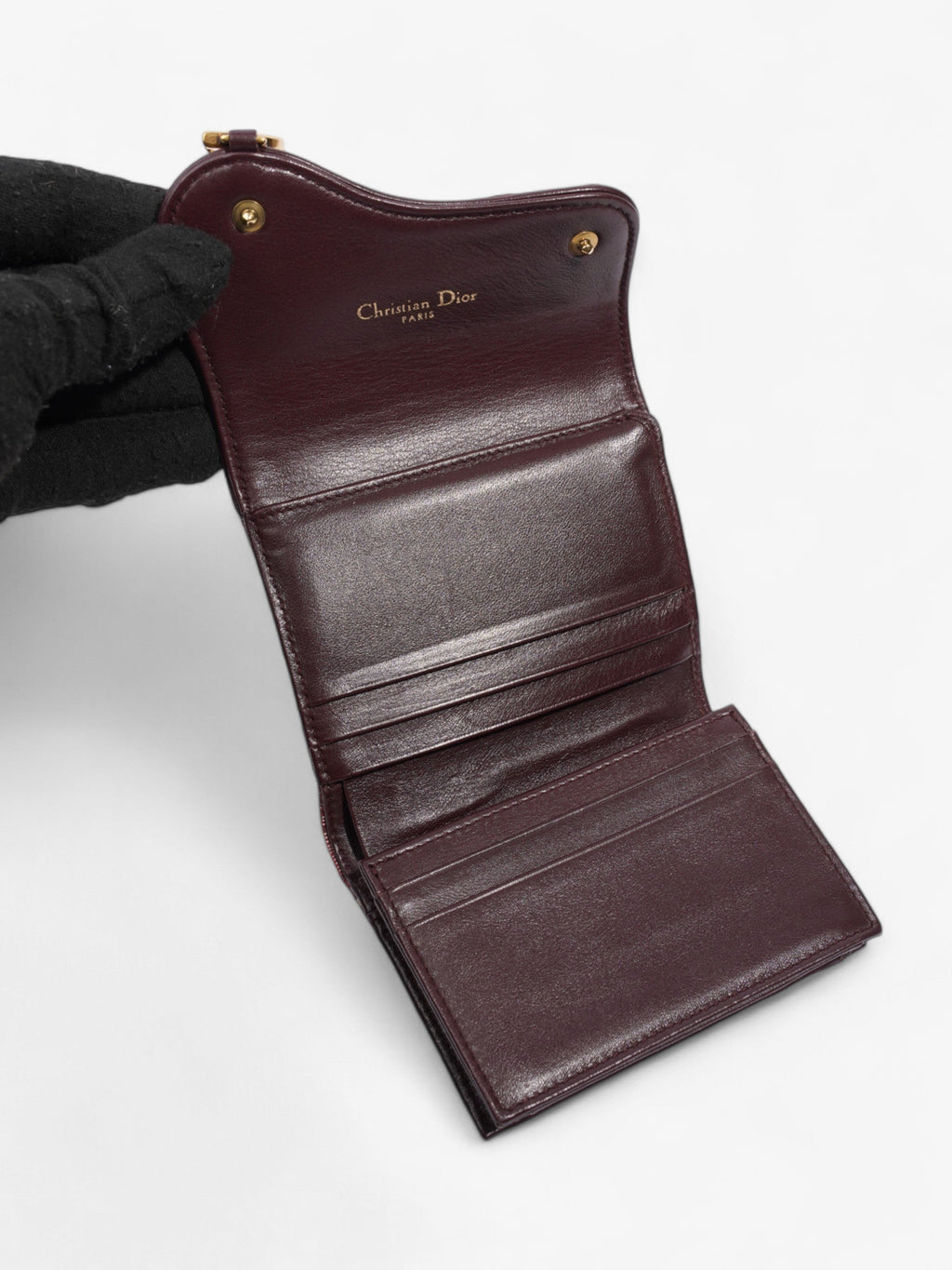 Christian Dior Saddle  Holder Burgundy Canvas