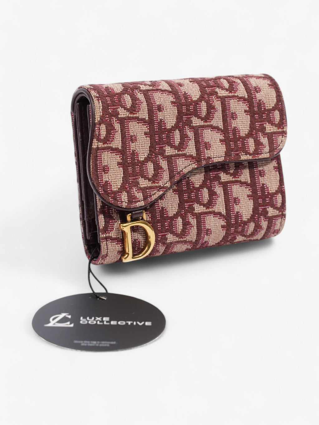 Christian Dior Saddle  Holder Burgundy Canvas