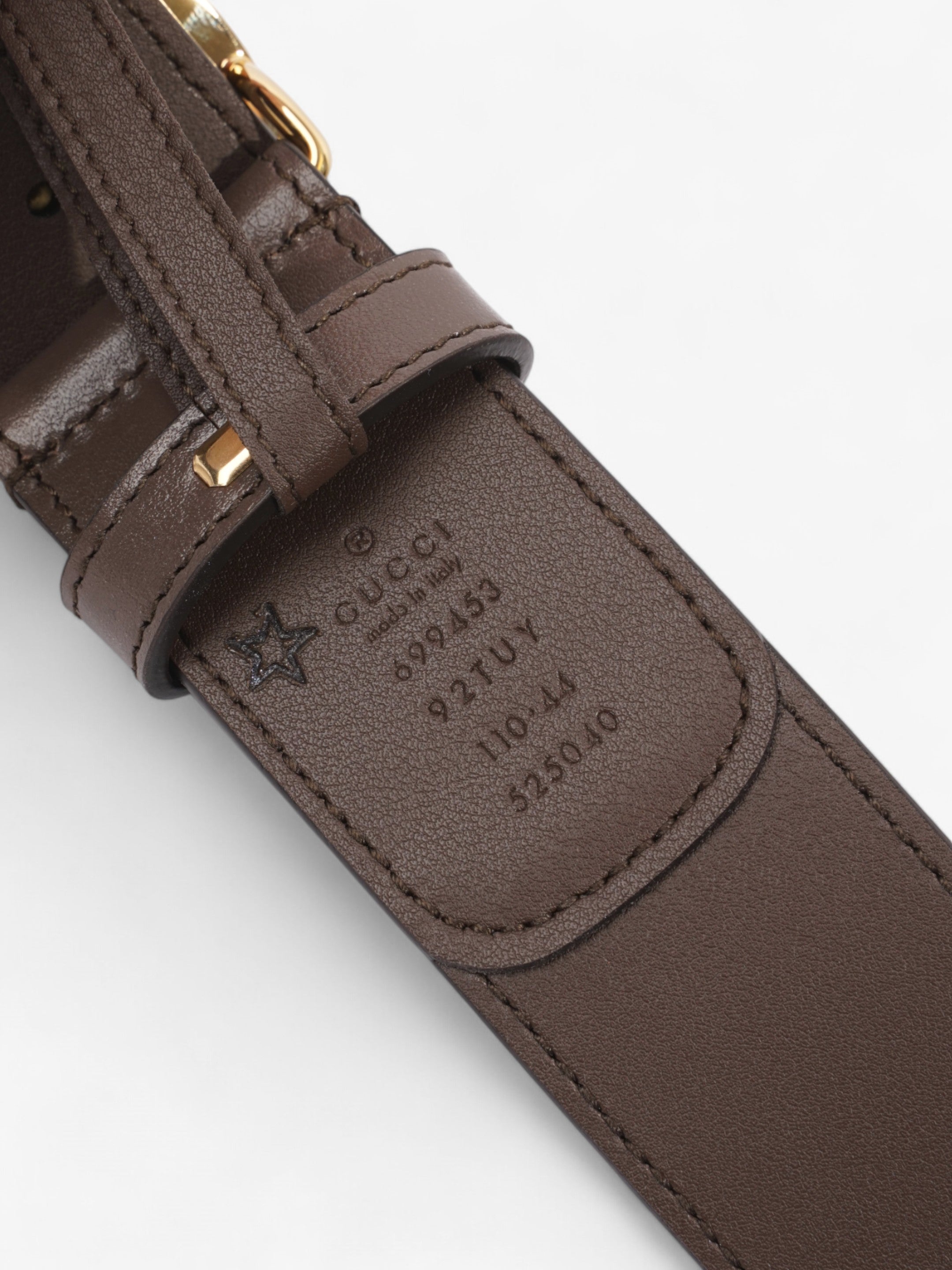 Gucci GG Belt GG Supreme / Brown / Gold Canvas 110cm / 44"