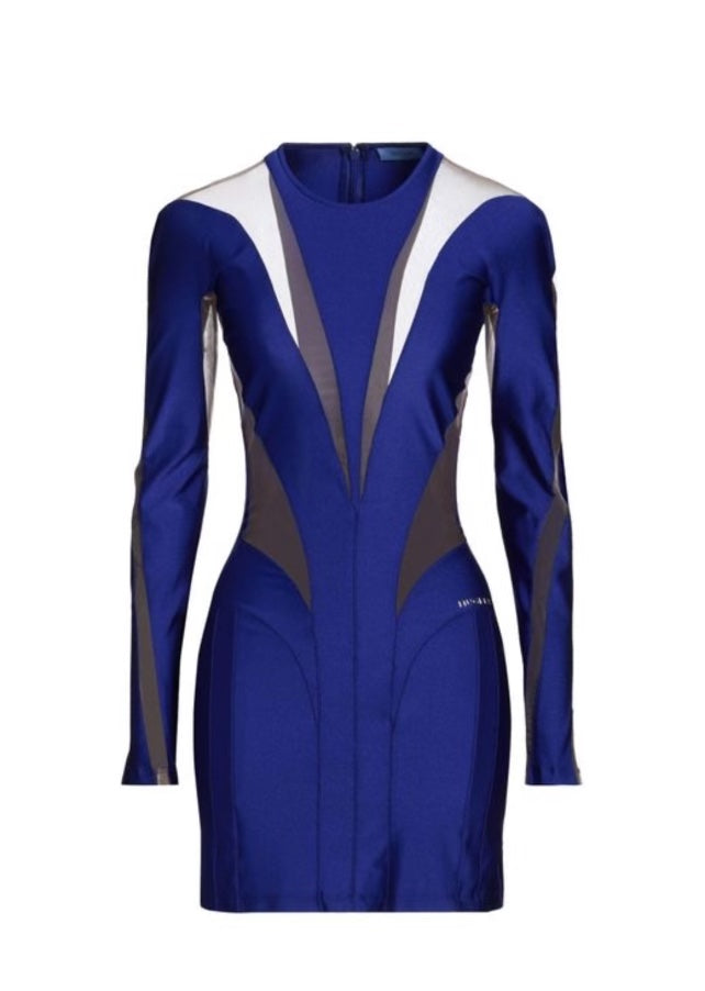 MUGLER PARIS ILLUSION SPIRAL MINI DRESS