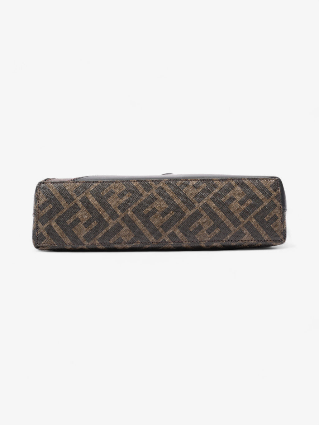 Fendi Diagonal Flat Pouch Tobacco / Black Coated Canvas