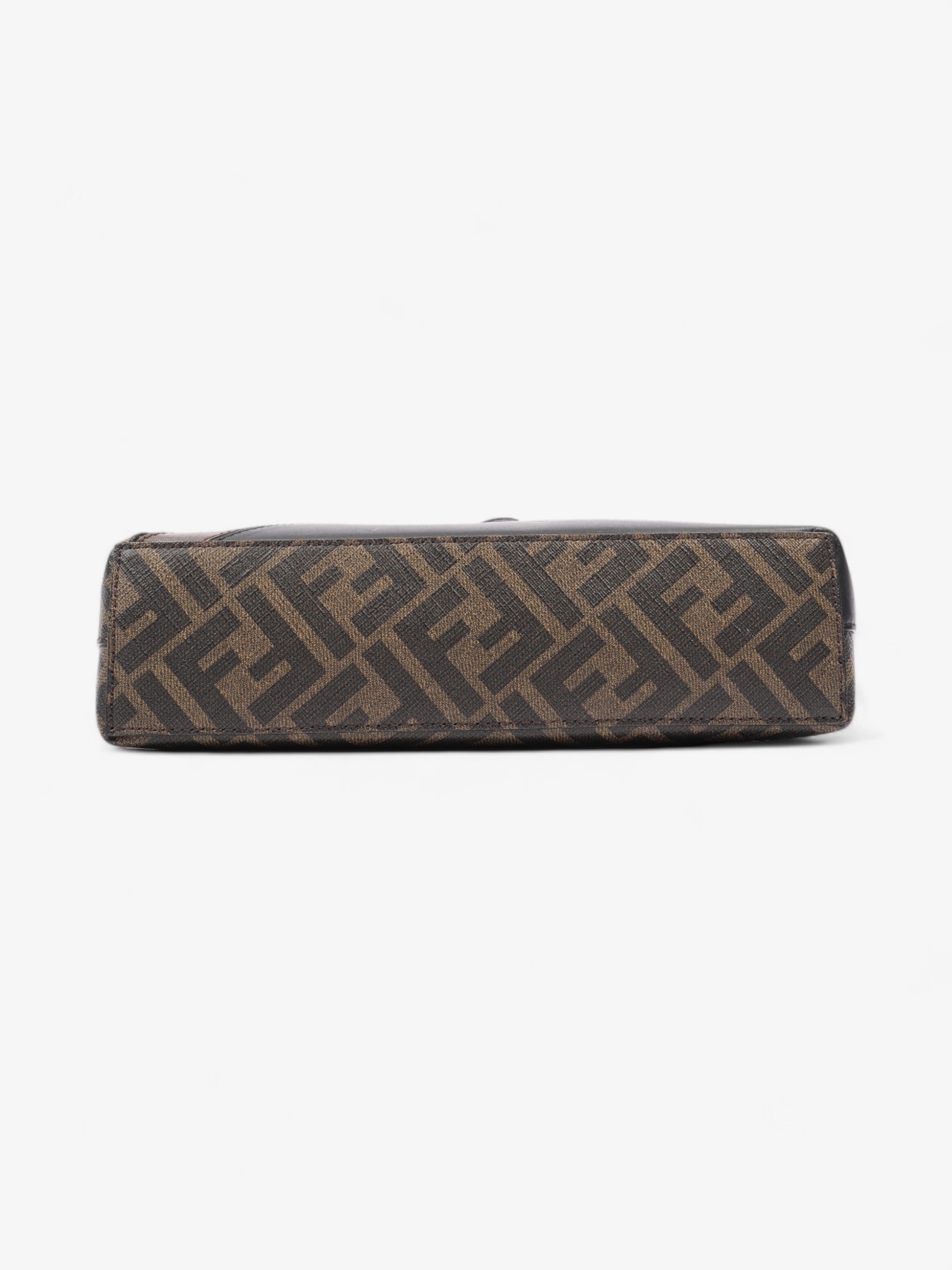 Fendi Diagonal Flat Pouch Tobacco / Black Coated Canvas