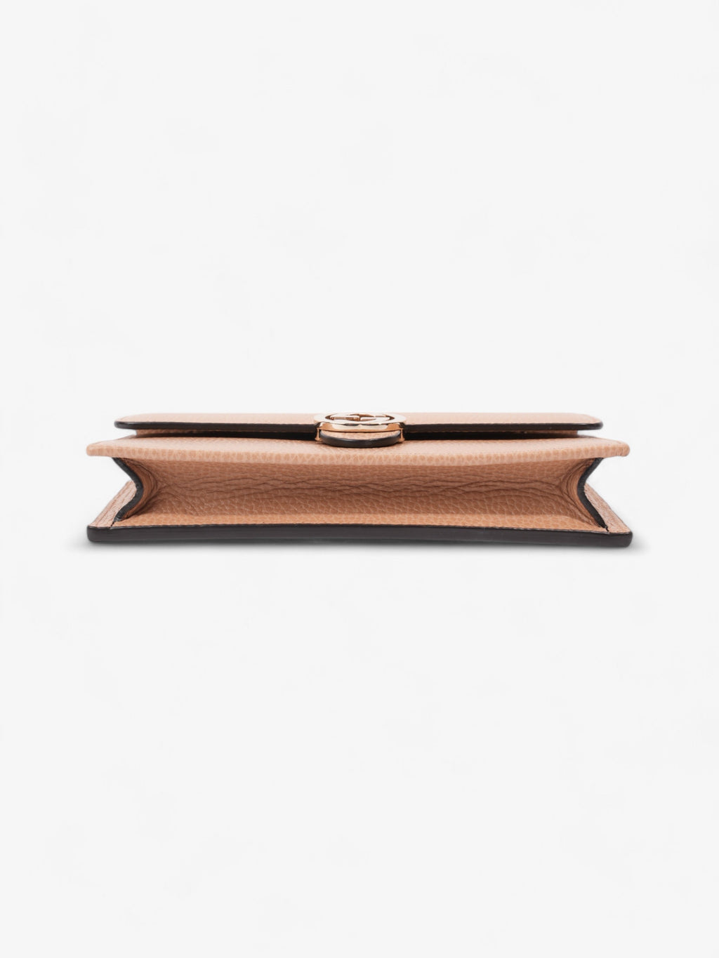Gucci Interlocking G Chain Wallet Warm Taupe Leather