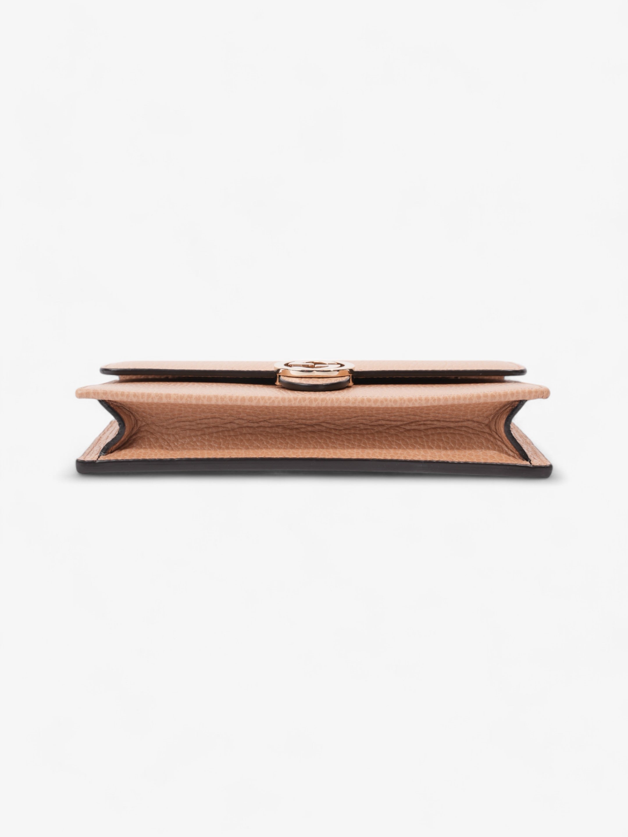 Gucci Interlocking G Chain Wallet Warm Taupe Leather