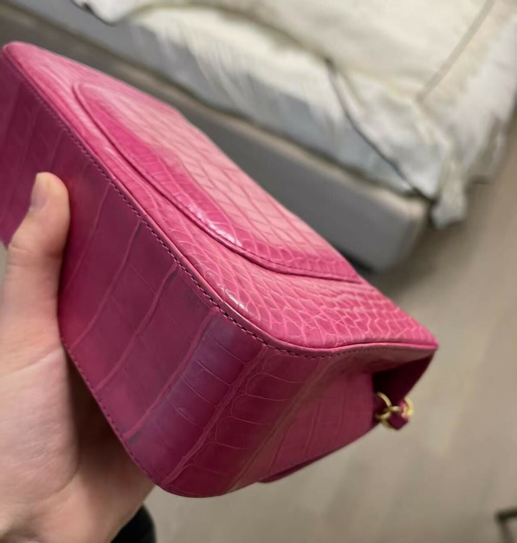 Chanel Pink Mini Crocodile Flap Bag