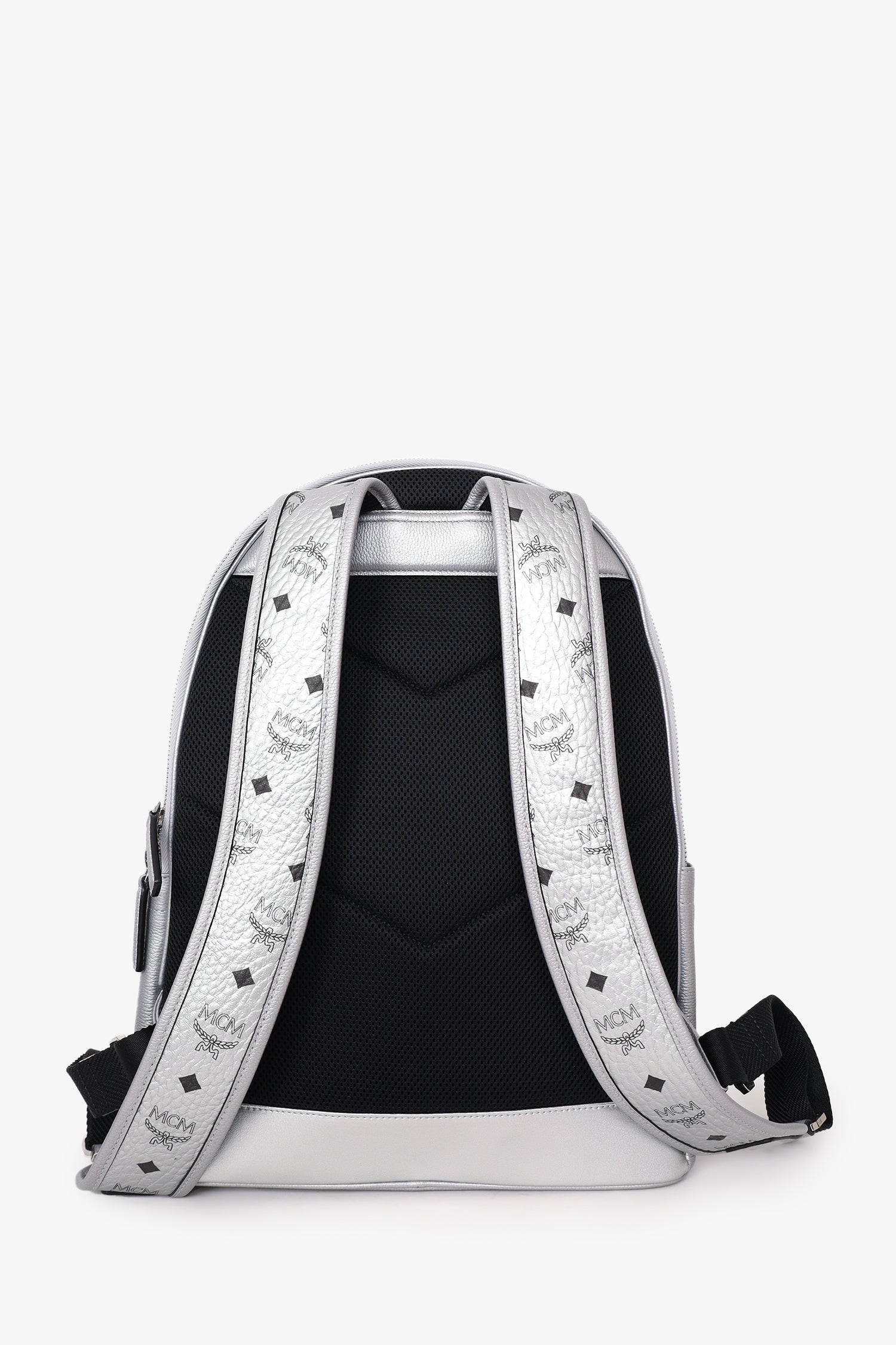 MCM Silver Metallic Large Stark Backpack