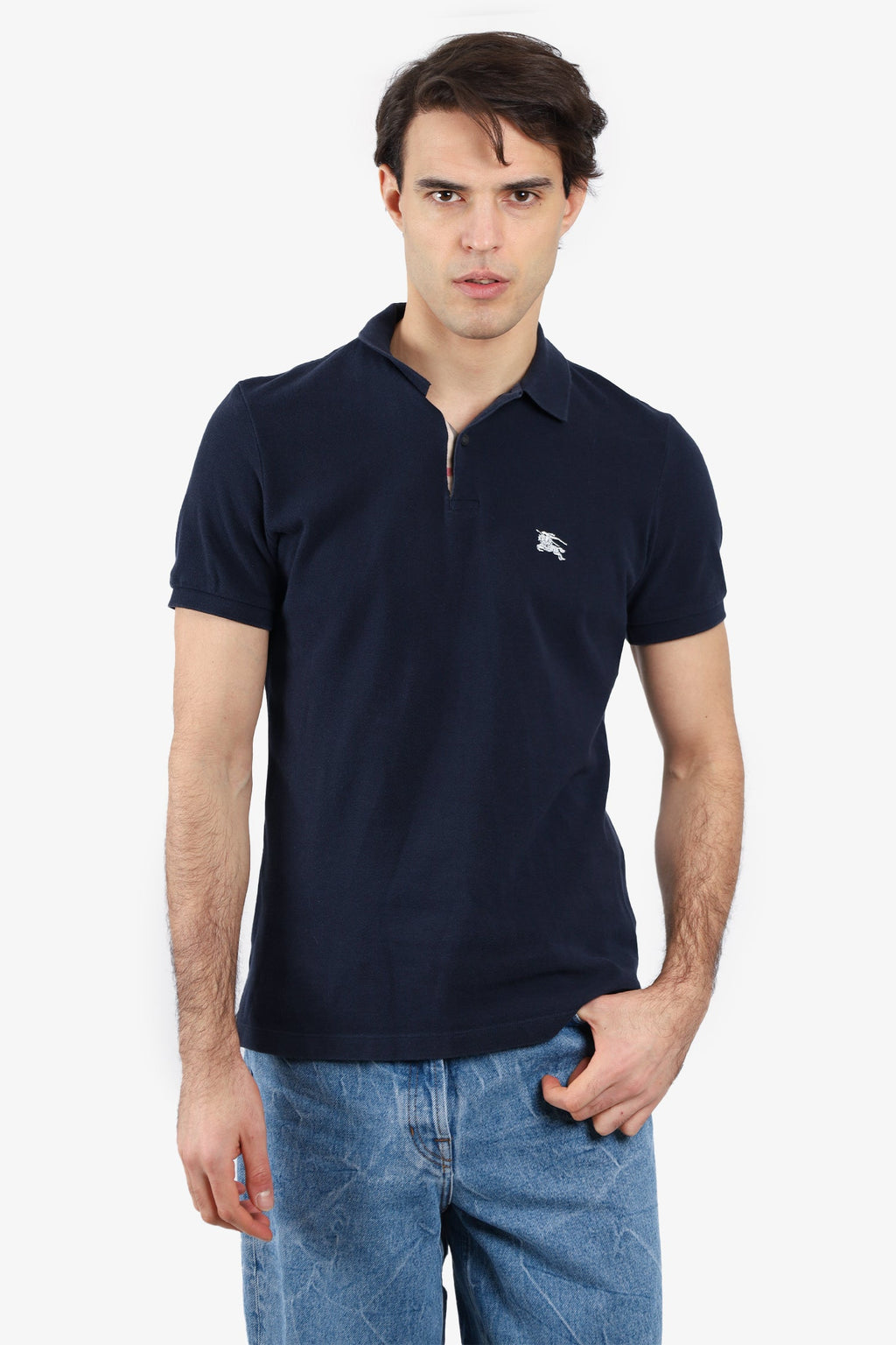 Burberry Brit Navy Cotton Polo Shirt Size M