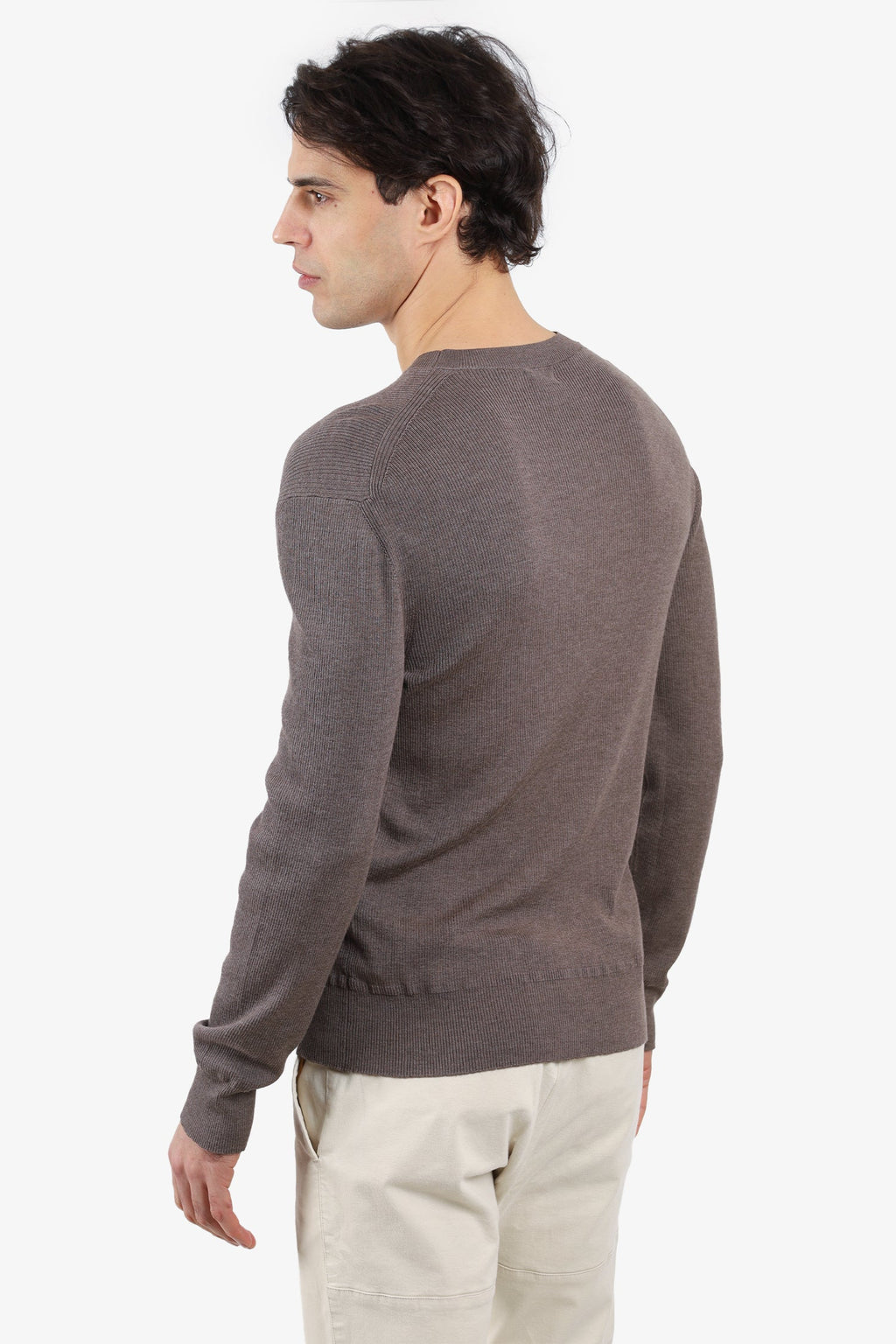 Tom Ford Brown Wool Ribbed Crew Neck Sweater Size 50