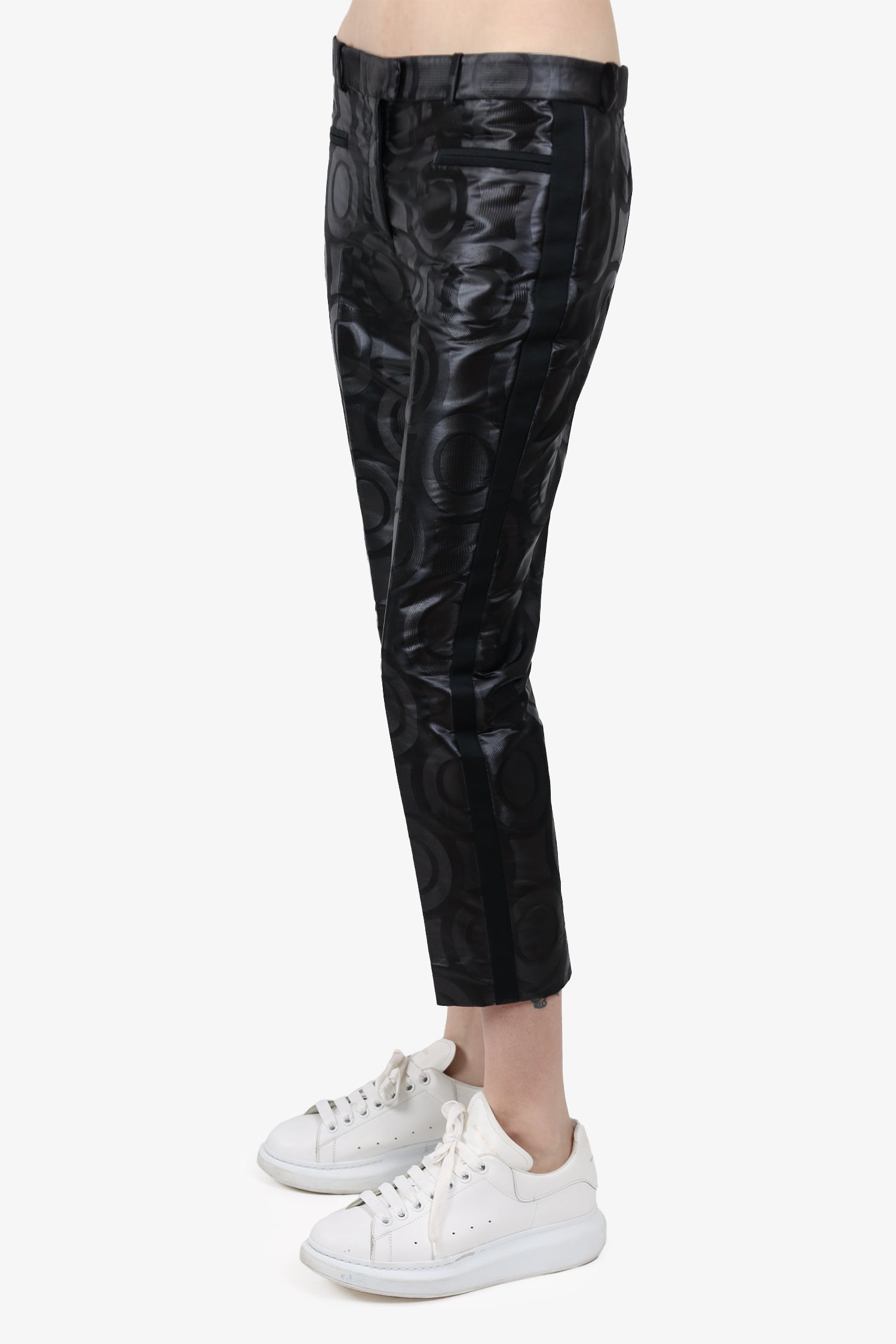 Versace Black Patterned Trousers Size 38