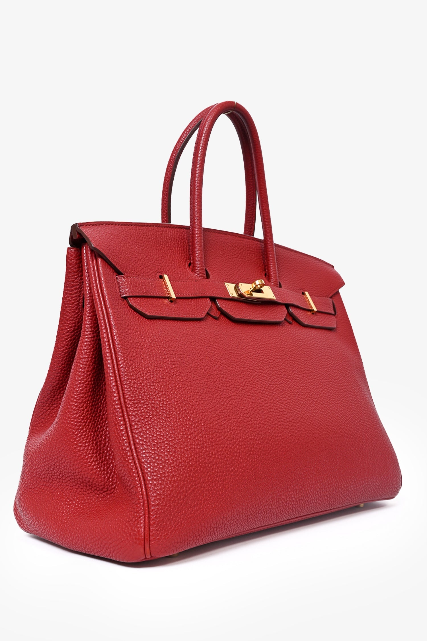 Hermès 2010 Red Clemence Birkin 35
