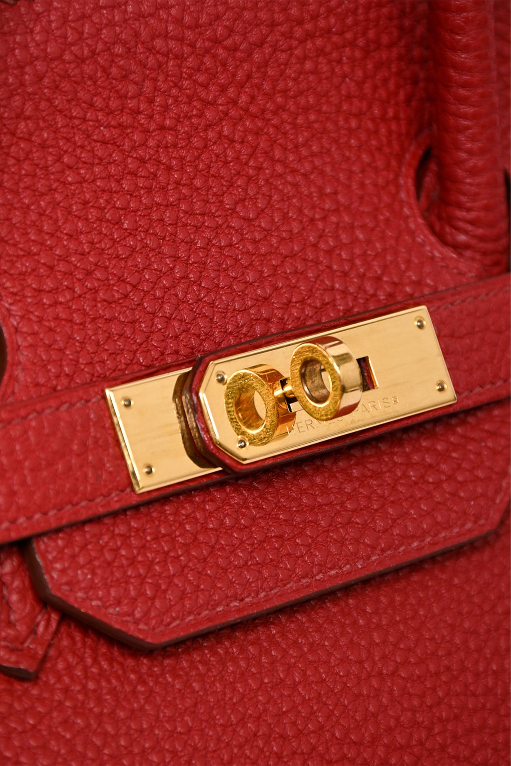 Hermès 2010 Red Clemence Birkin 35
