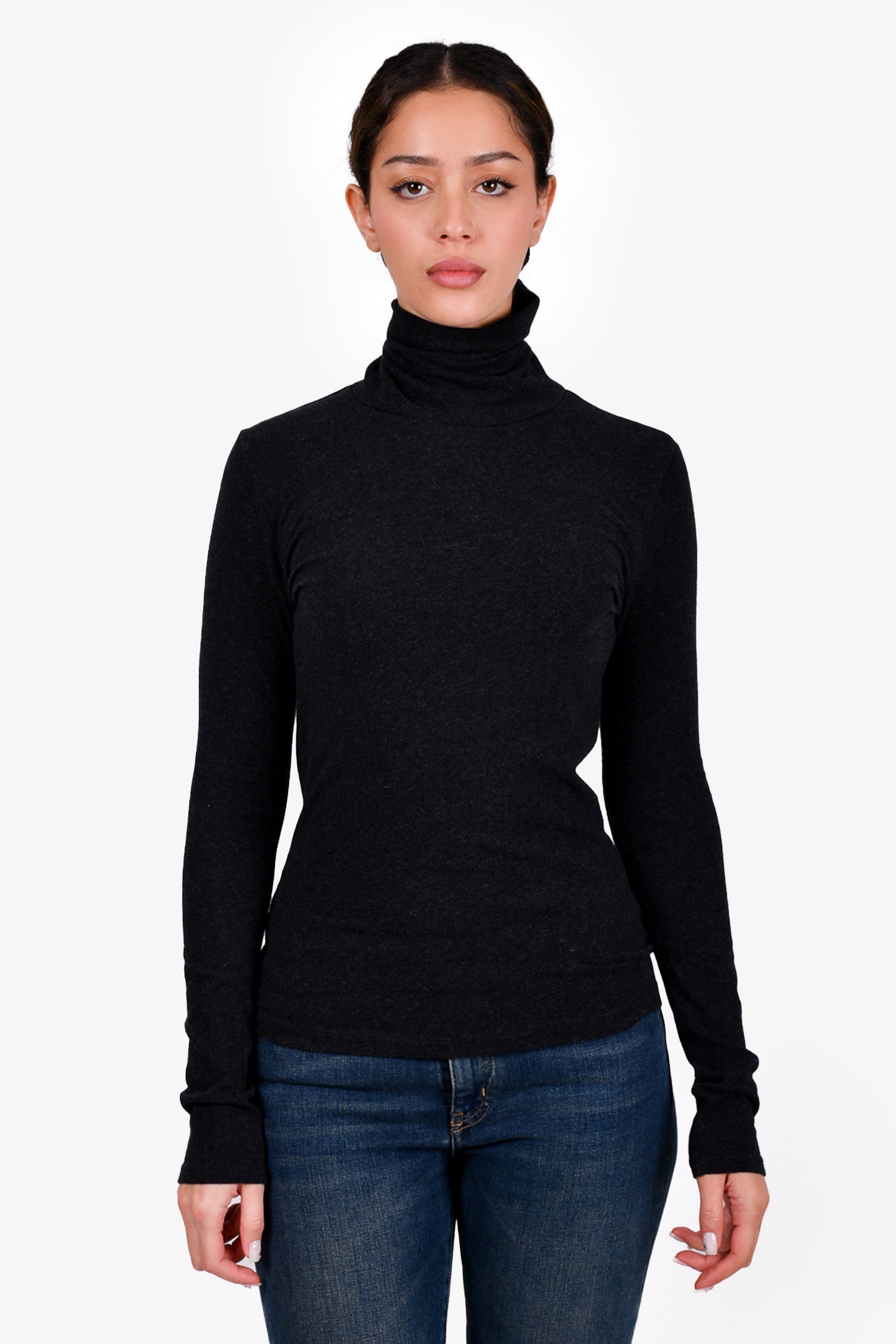Theory Grey Cotton Turtleneck Size S
