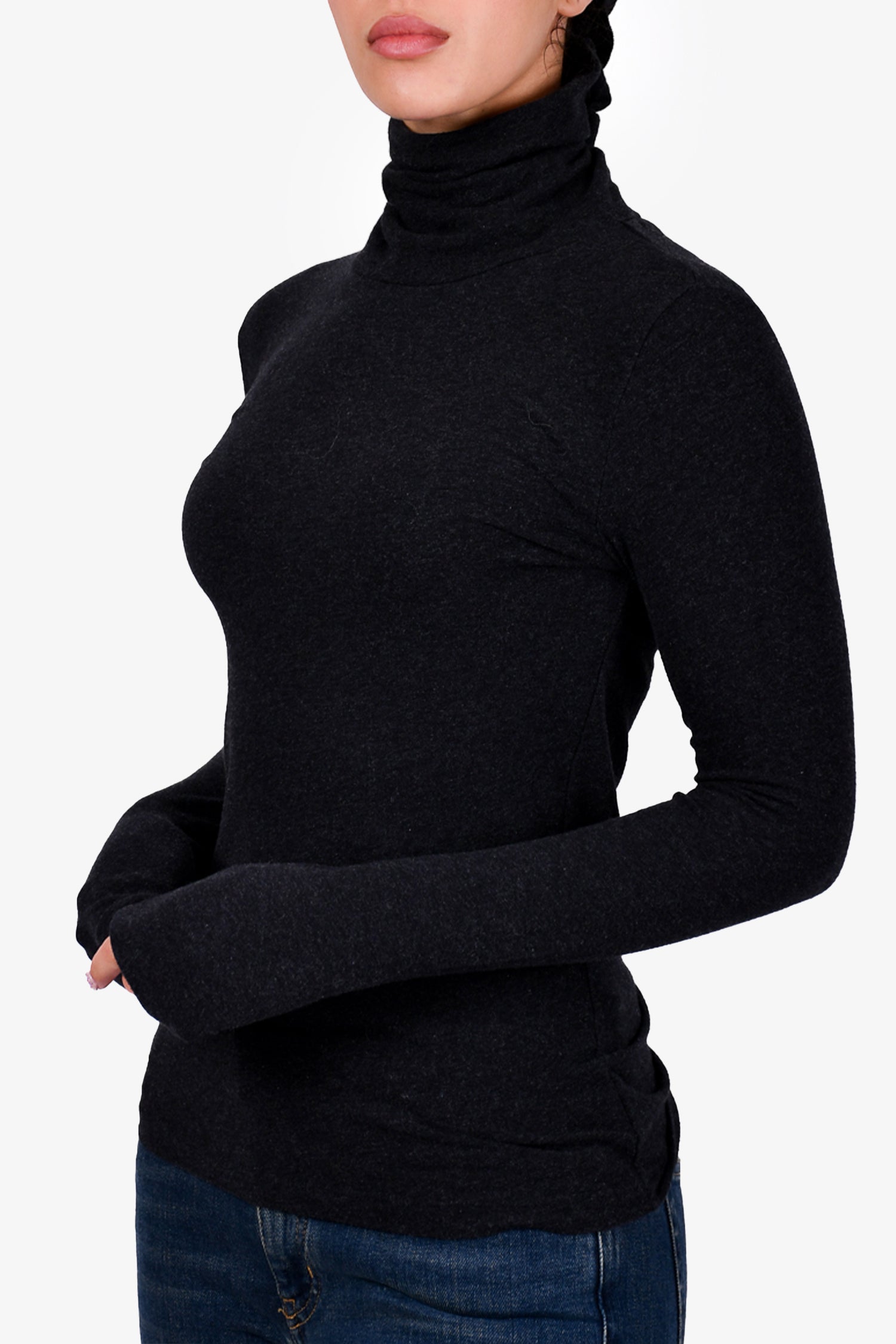 Theory Grey Cotton Turtleneck Size S