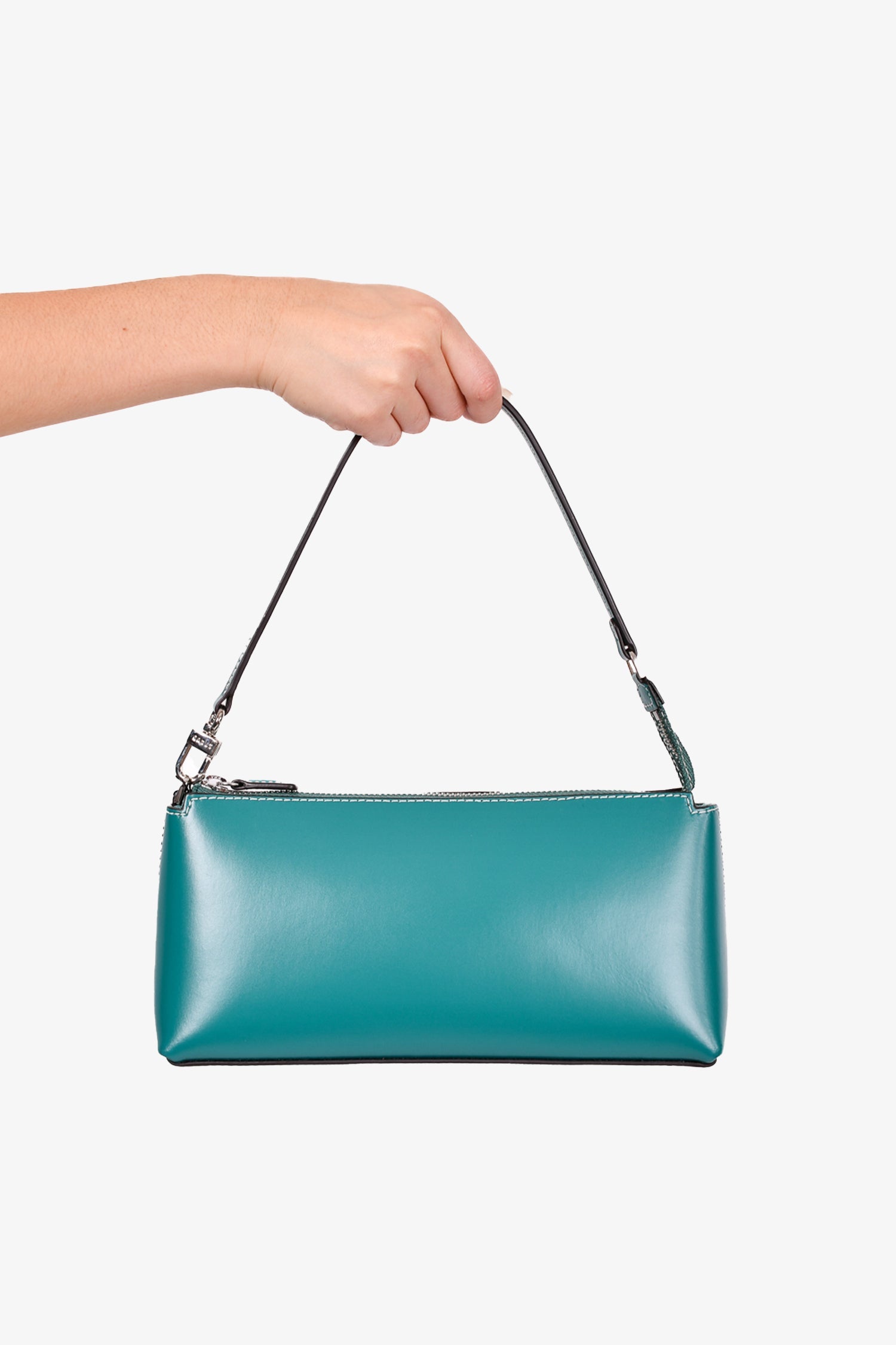 Staud Teal Leather 'Kaia' Shoulder Bag