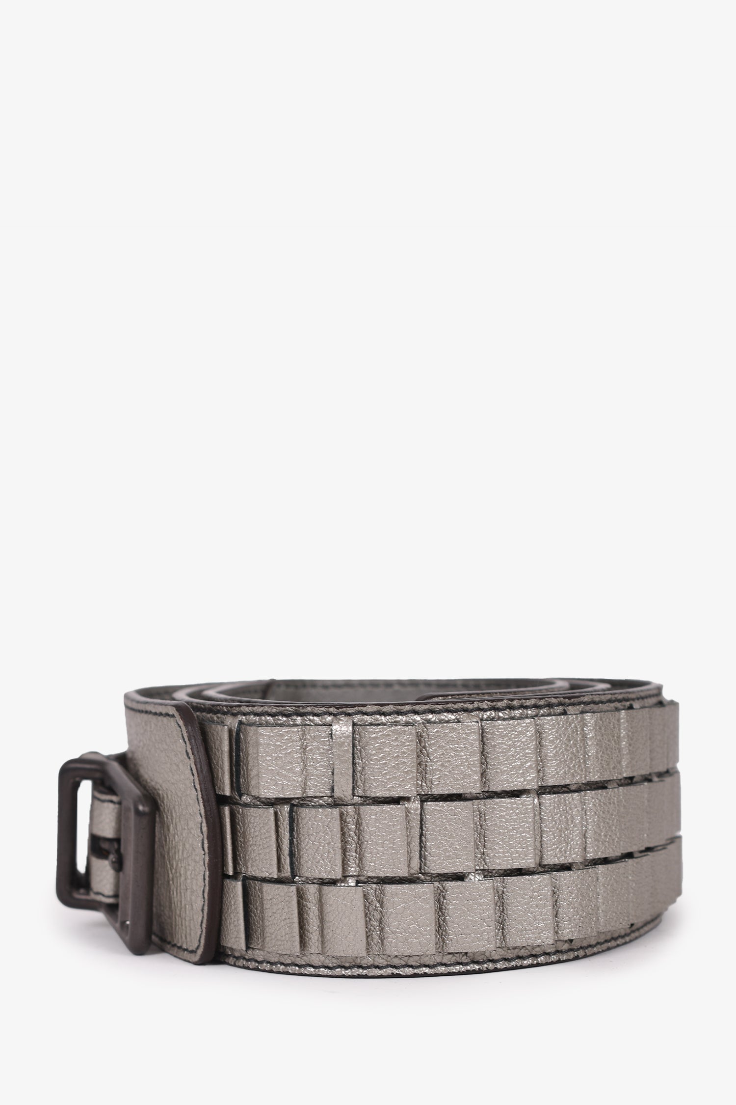 Burberry Silver Leather Belt Size 36/90