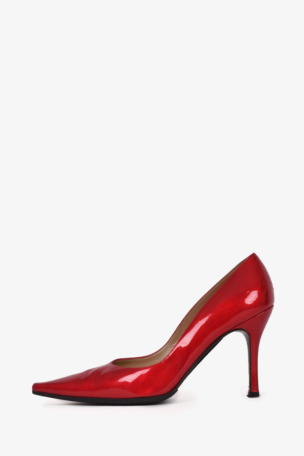 Stuart Weitzman Red Patent Leather Pointed Toe Heels Size 9