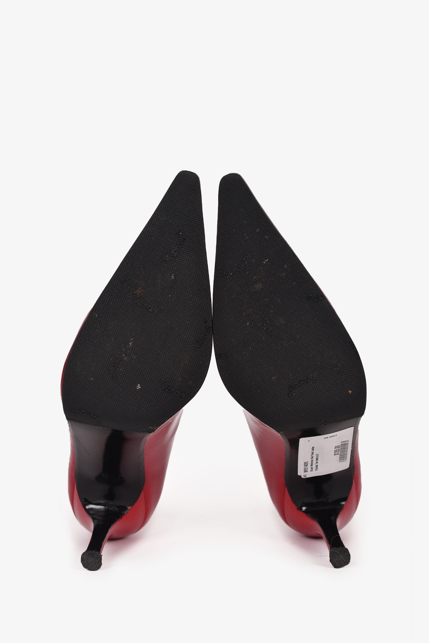 Stuart Weitzman Red Patent Leather Pointed Toe Heels Size 9