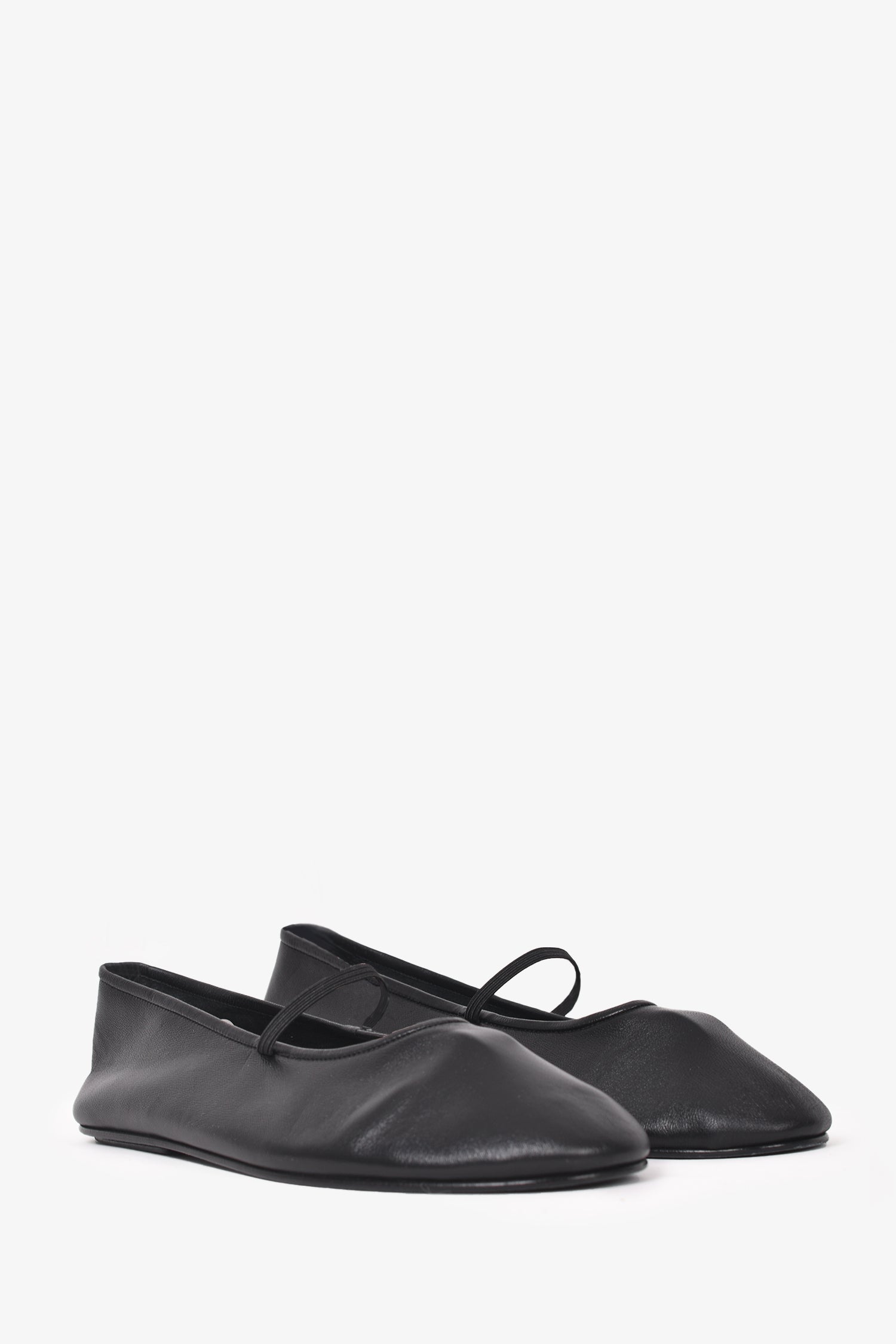 The Row Black Leather Ballet Flats Size 38.5