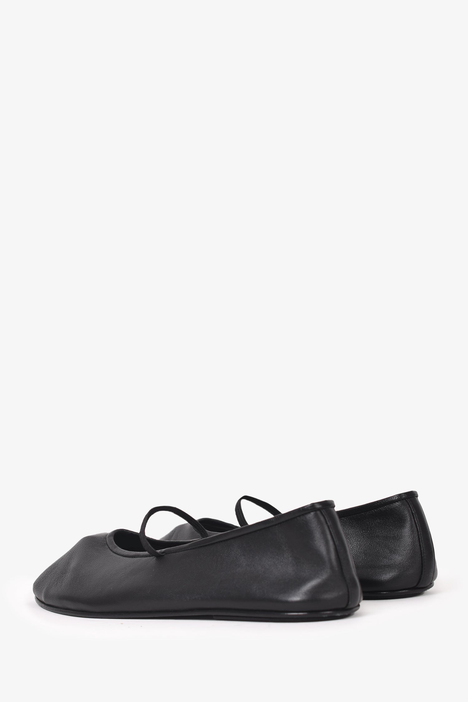 The Row Black Leather Ballet Flats Size 38.5