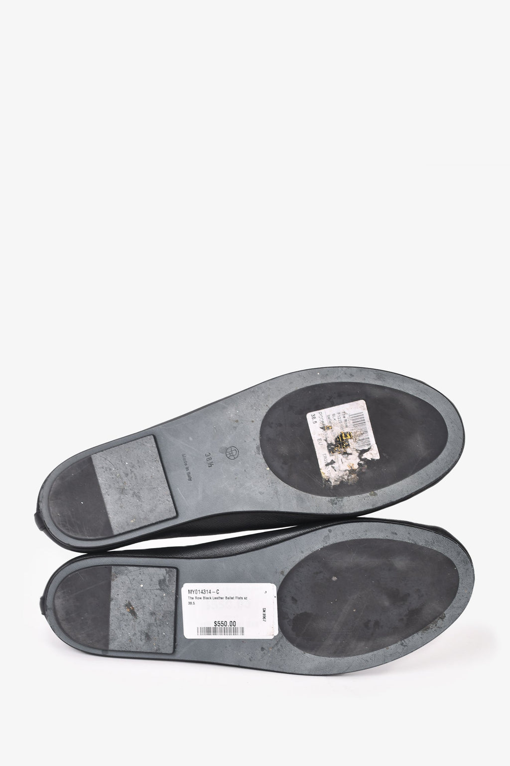 The Row Black Leather Ballet Flats Size 38.5
