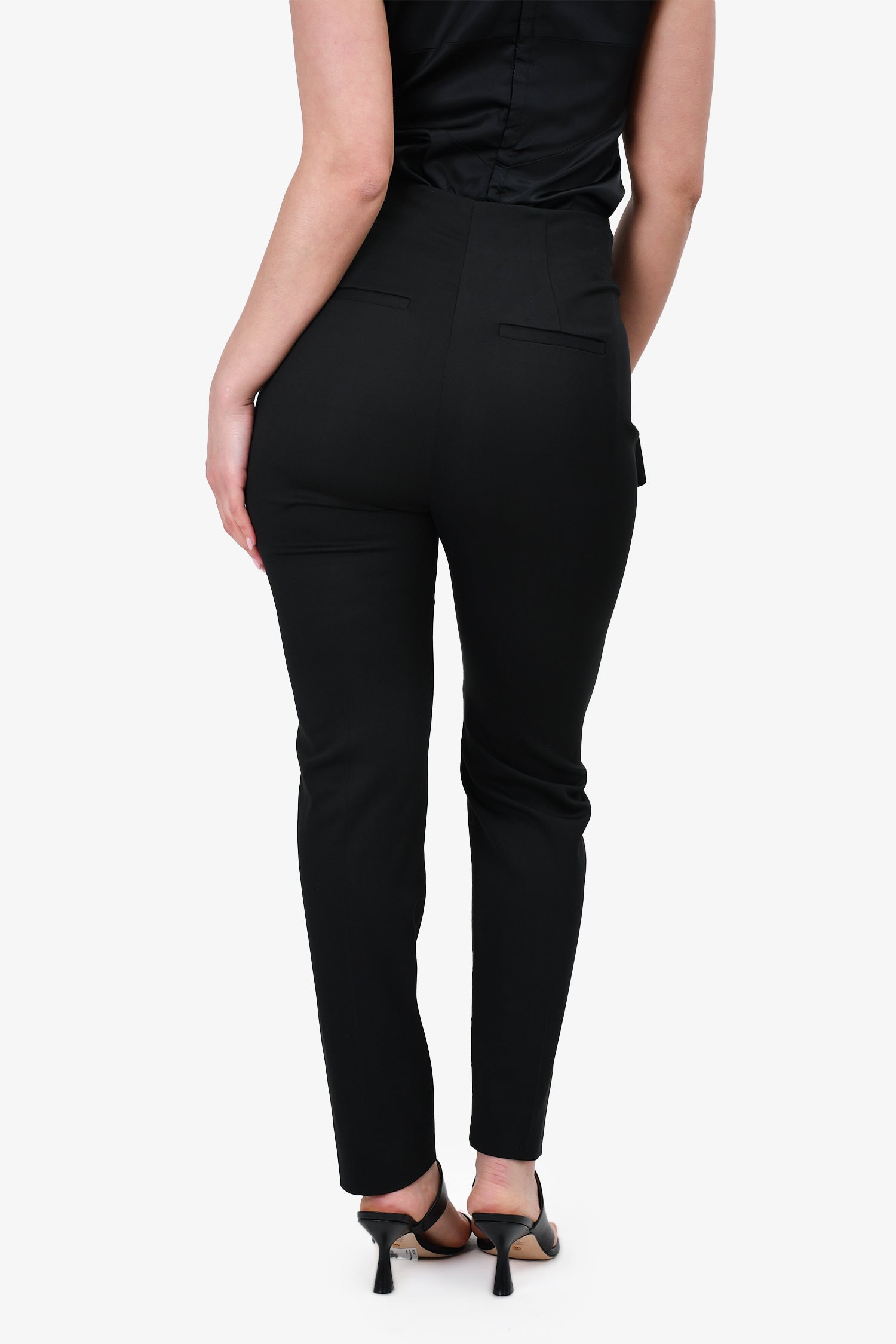 Sandro Black Side Ruffle Trousers Size 36