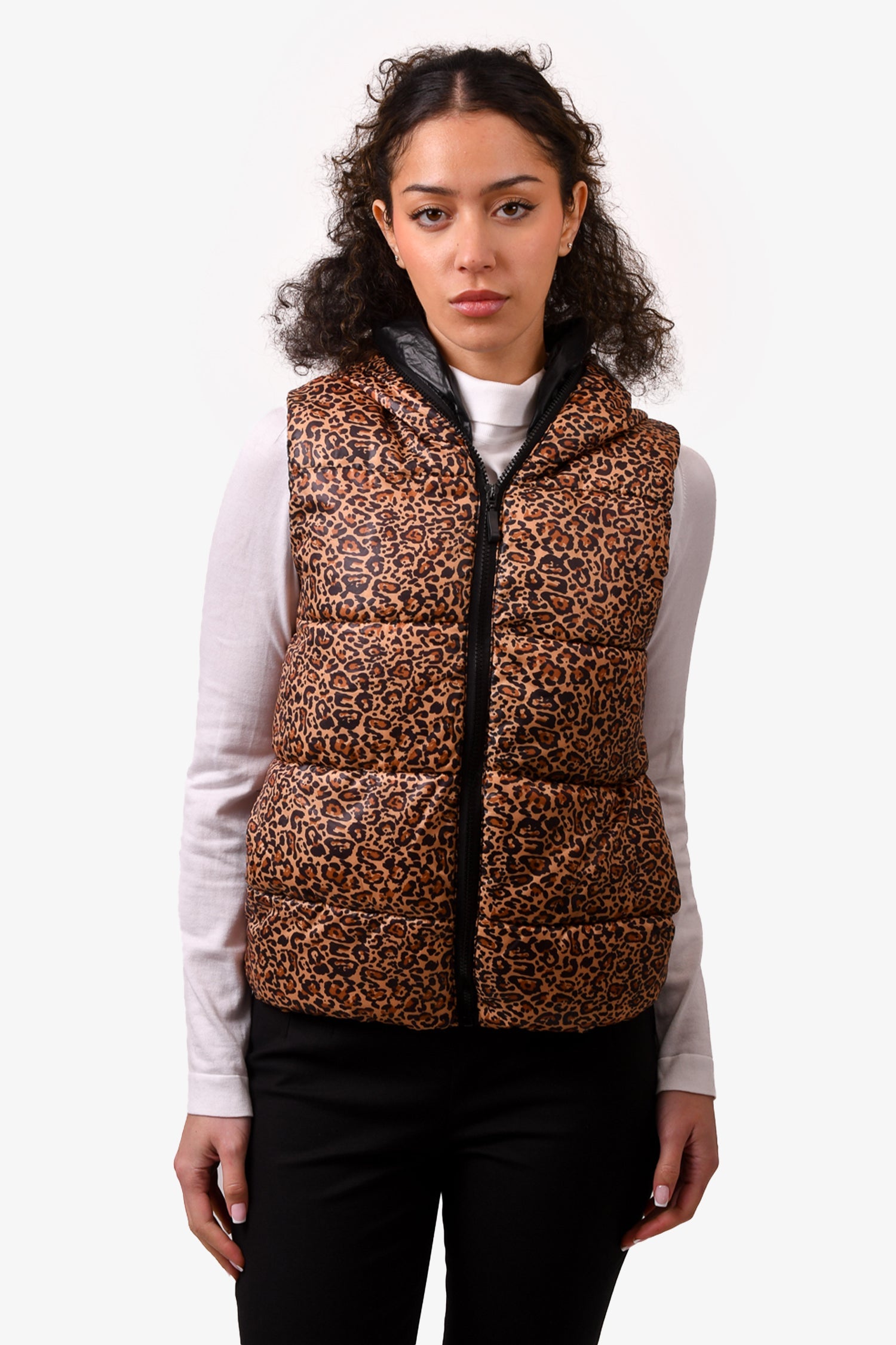 Play Comme Des Garcons Leopard Print Puffer Vest Size M