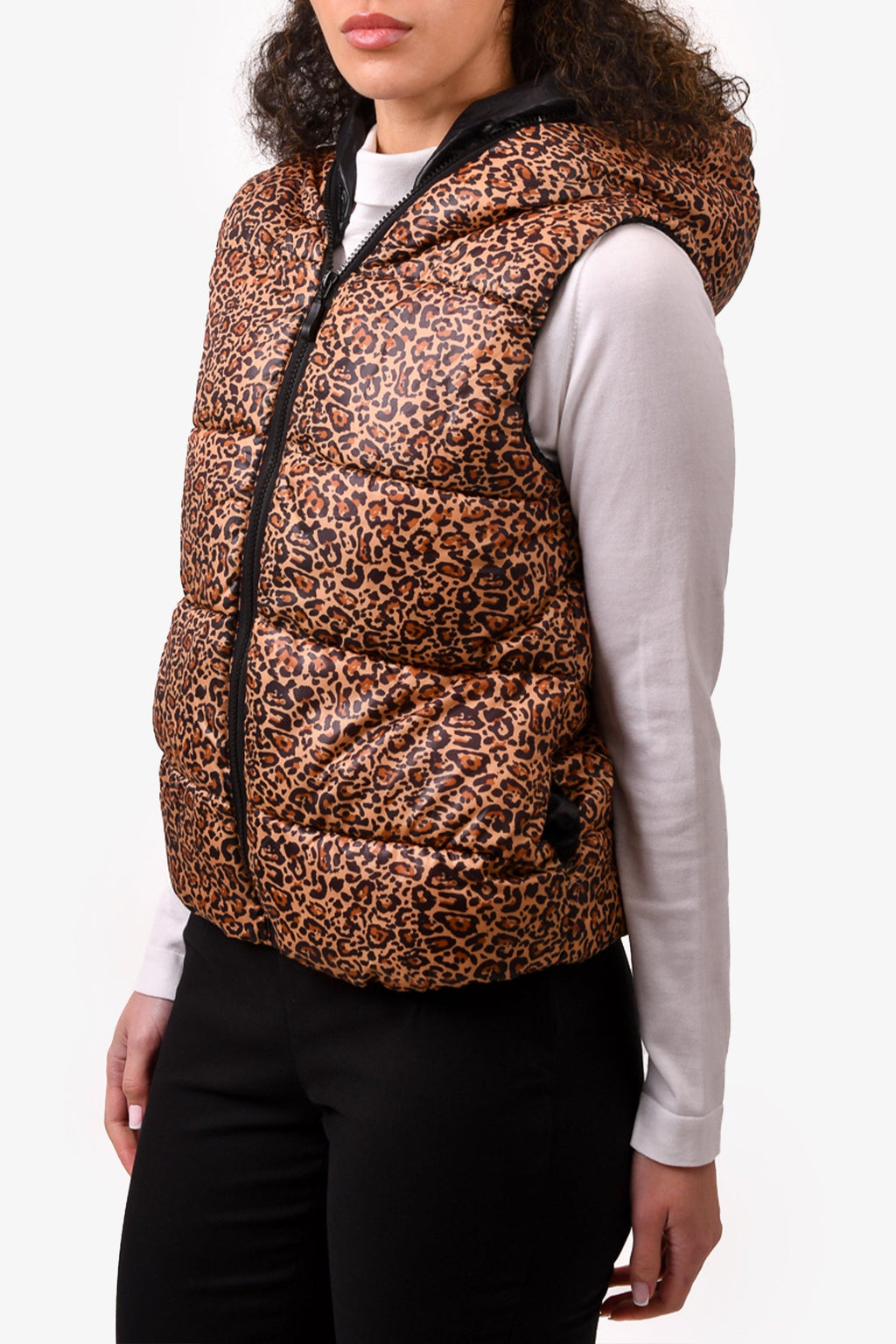 Play Comme Des Garcons Leopard Print Puffer Vest Size M