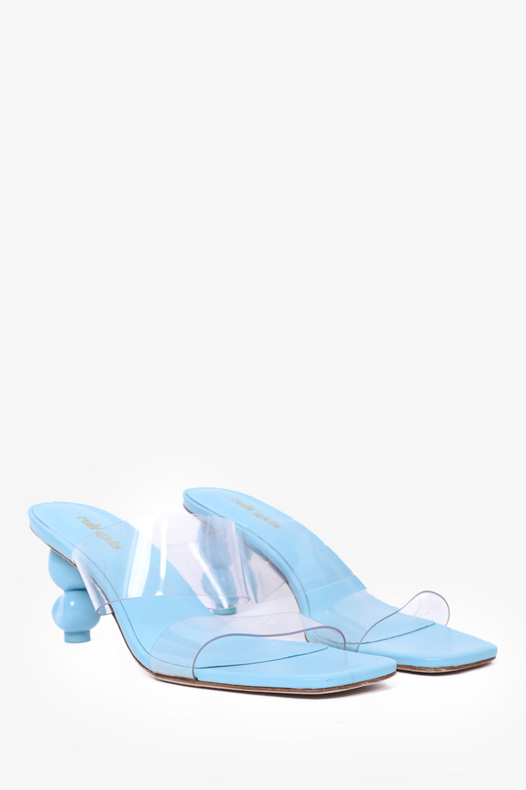 Cult Gaia Blue 'Suri' Transparent Strap Sandals Size 37.5
