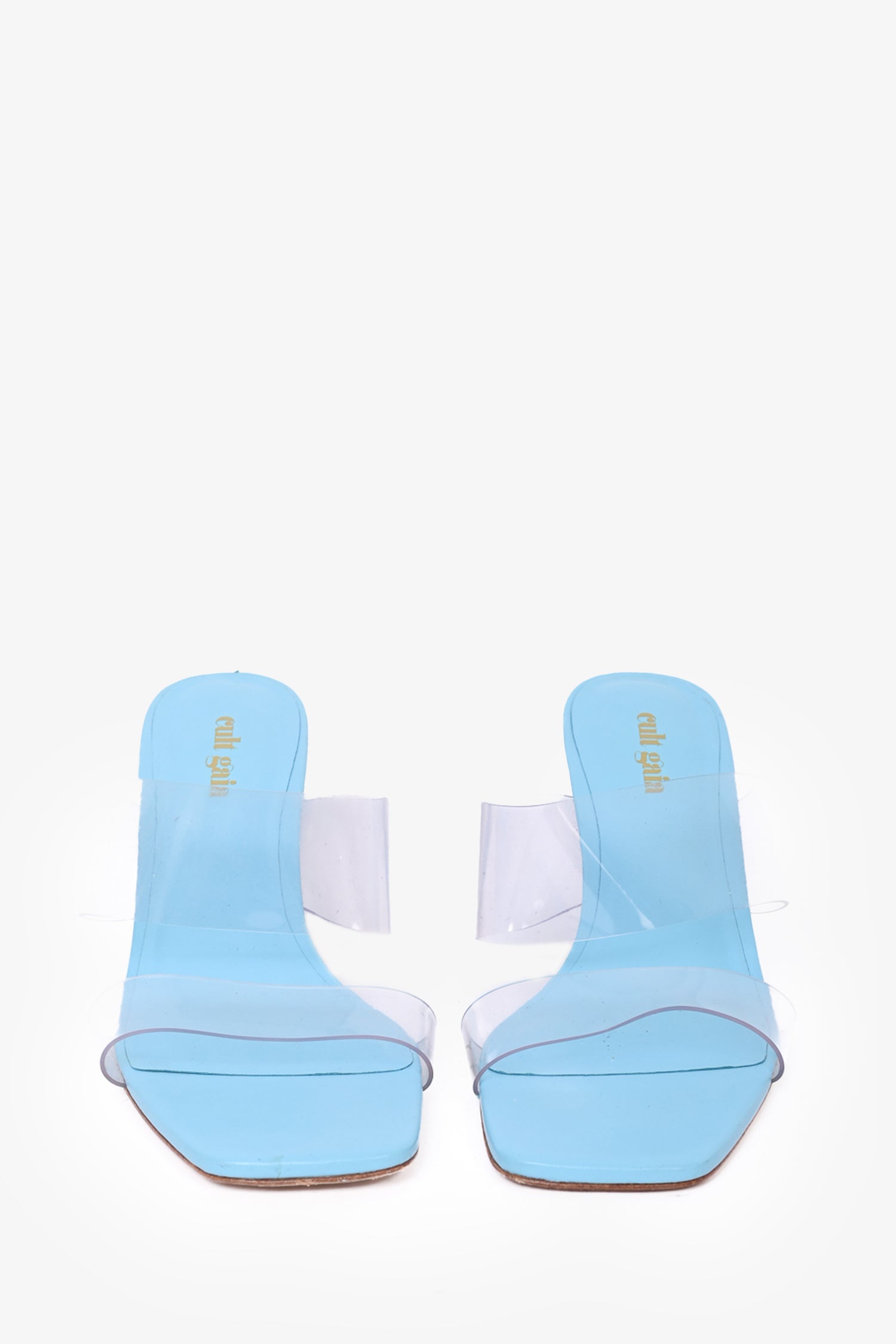 Cult Gaia Blue 'Suri' Transparent Strap Sandals Size 37.5