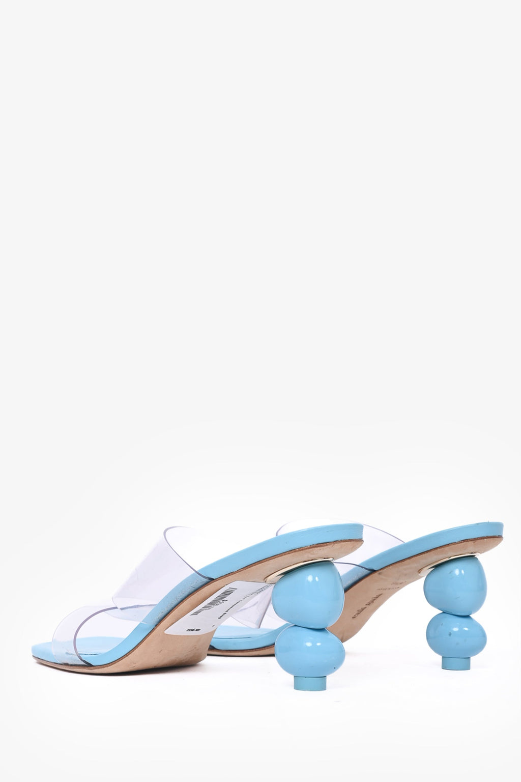 Cult Gaia Blue 'Suri' Transparent Strap Sandals Size 37.5