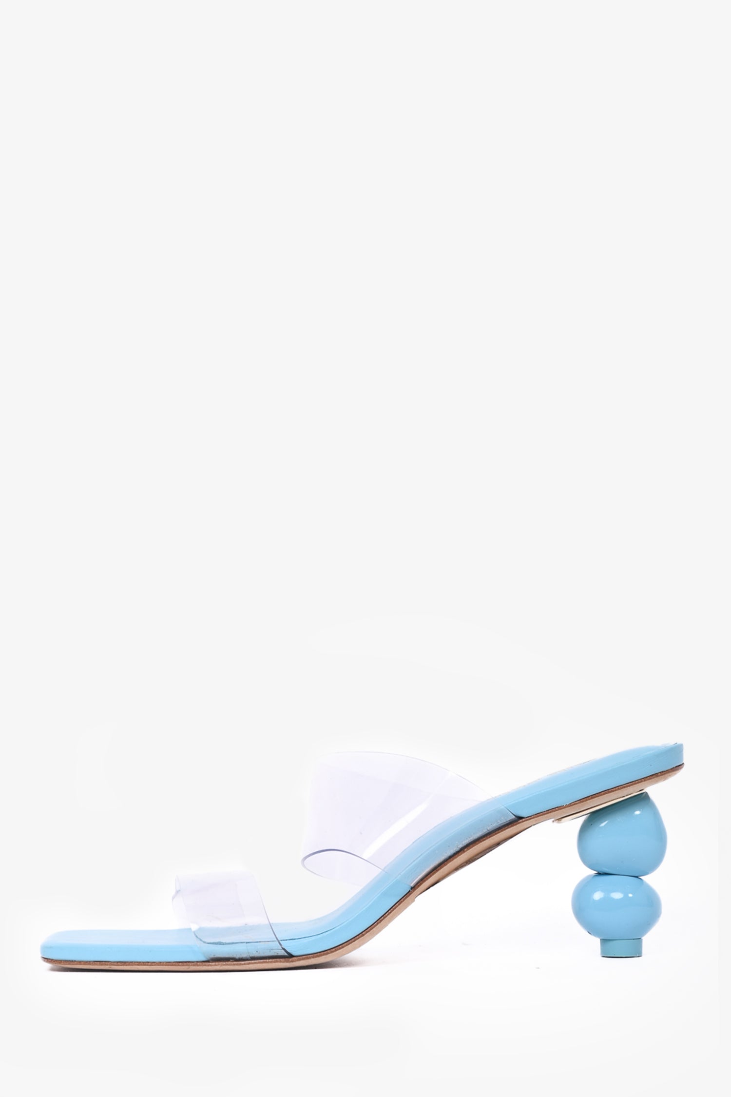 Cult Gaia Blue 'Suri' Transparent Strap Sandals Size 37.5