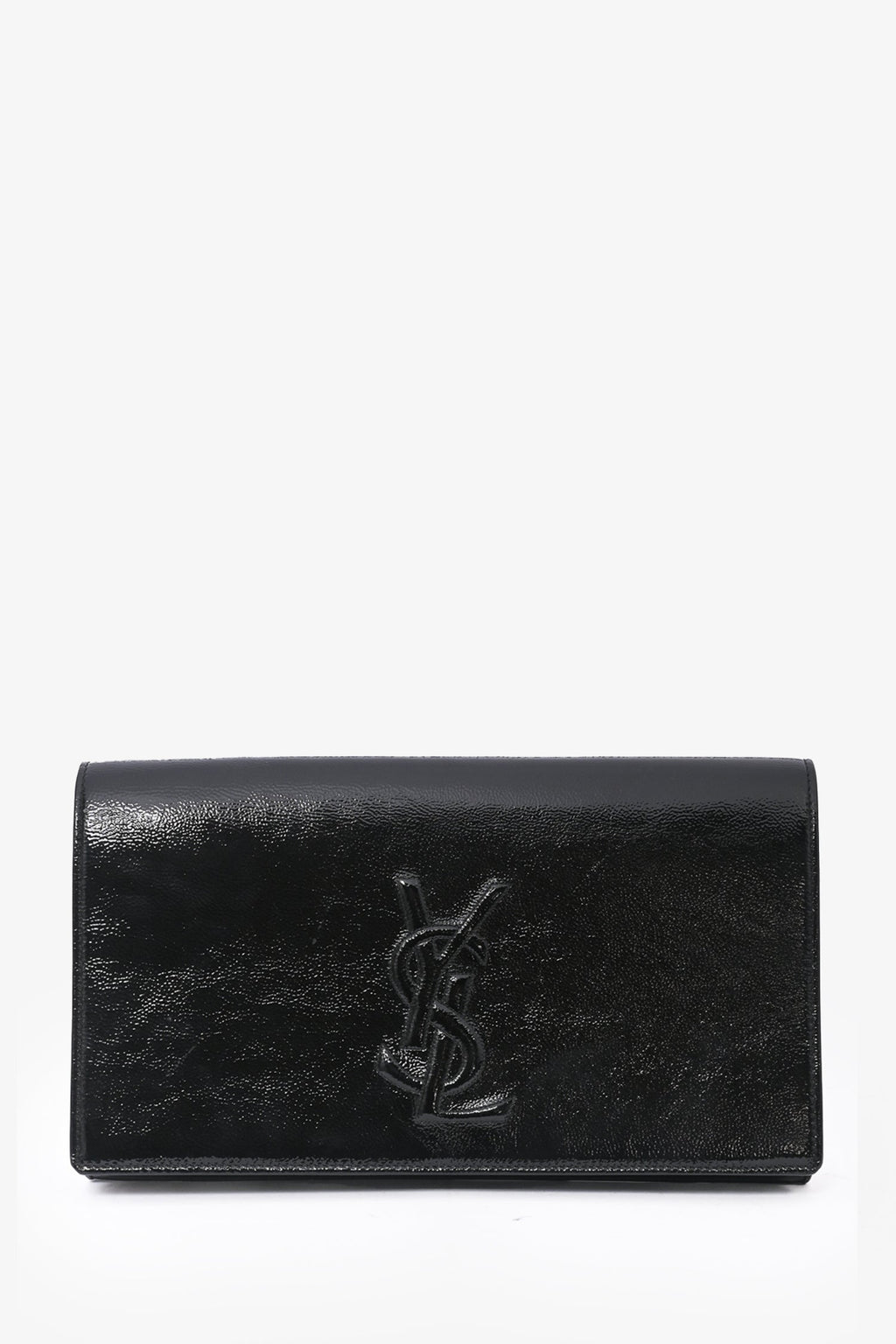 Saint Laurent Black Patent Leather 'Belle Du Jour' Clutch
