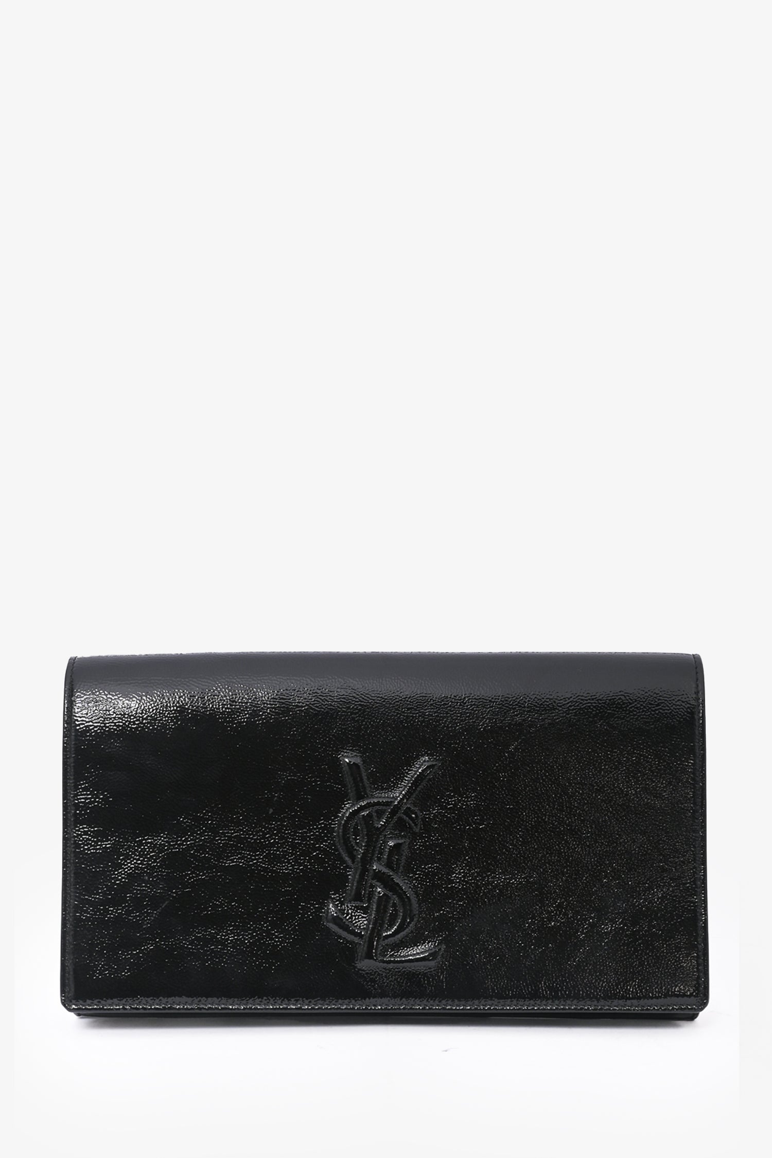 Saint Laurent Black Patent Leather 'Belle Du Jour' Clutch