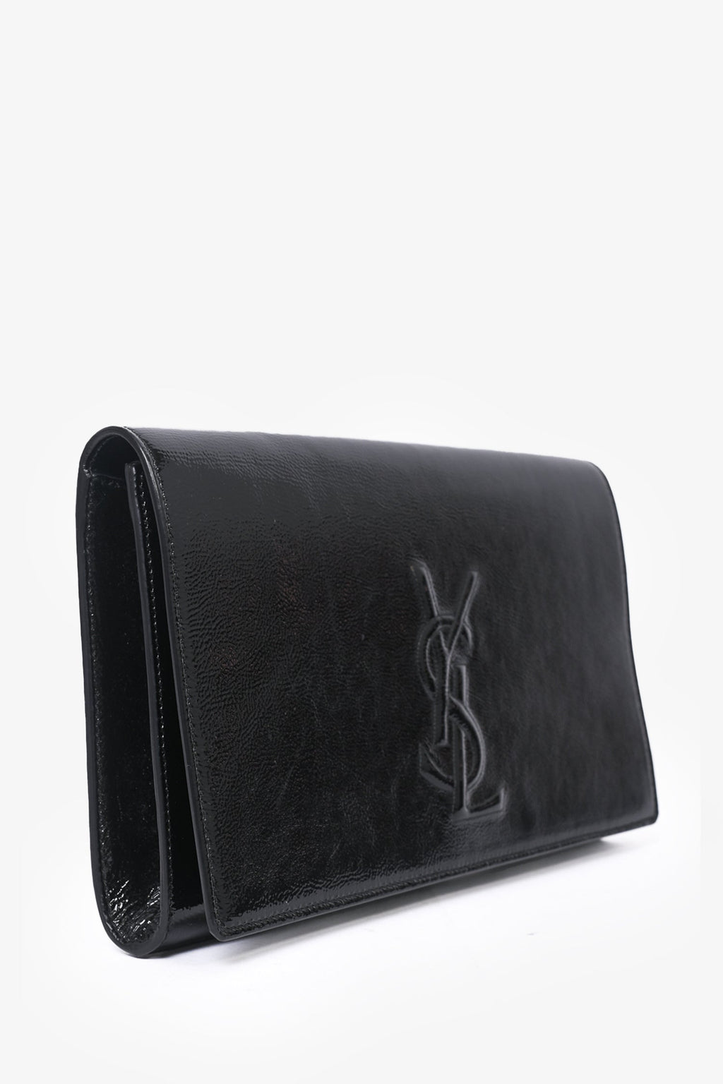 Saint Laurent Black Patent Leather 'Belle Du Jour' Clutch