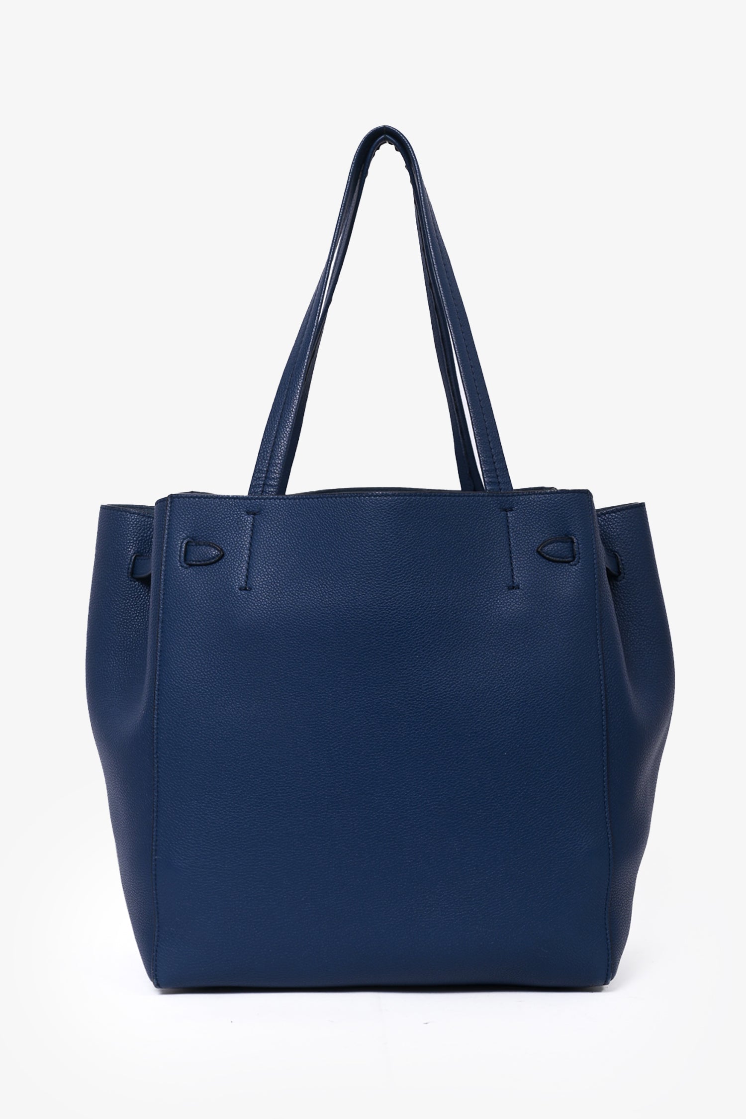 Celine Blue Leather Cabas Medium Phantom Tote