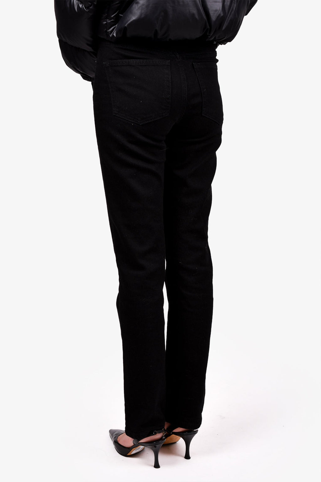 Reformation Jeans Black Denim Straight Leg Jeans Size 24