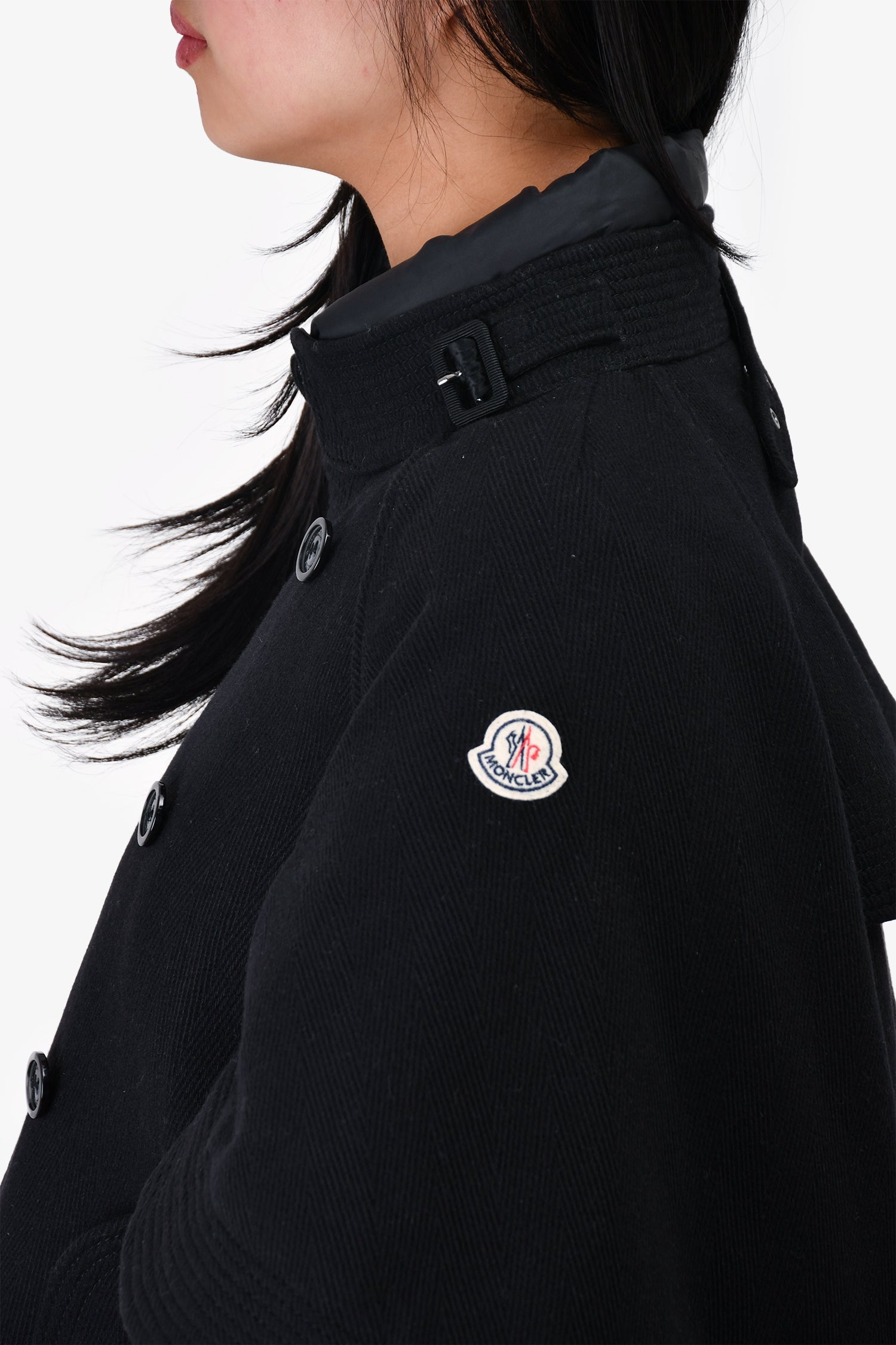 Moncler Black Wool 'Sakie' Puffer Jacket Size 1