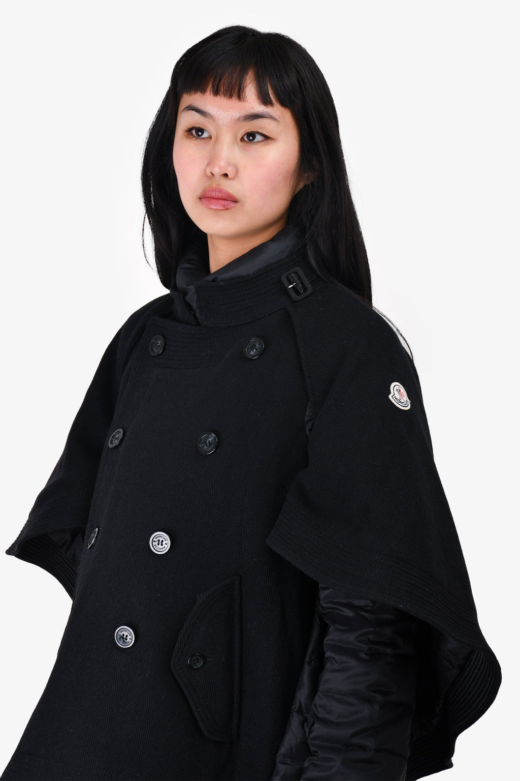 Moncler Black Wool 'Sakie' Puffer Jacket Size 1