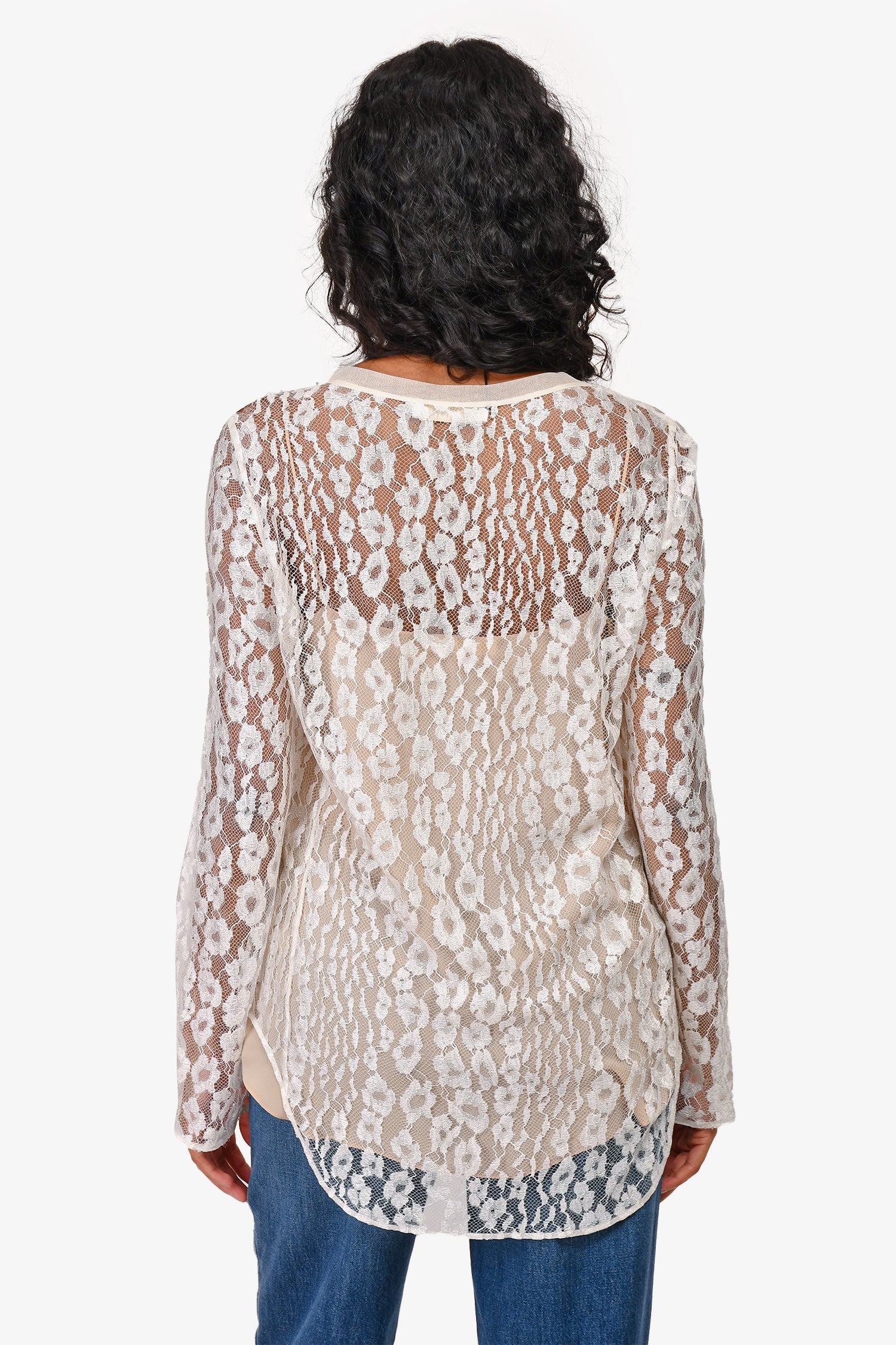 Chloe White Lace Top with Slip Size 34