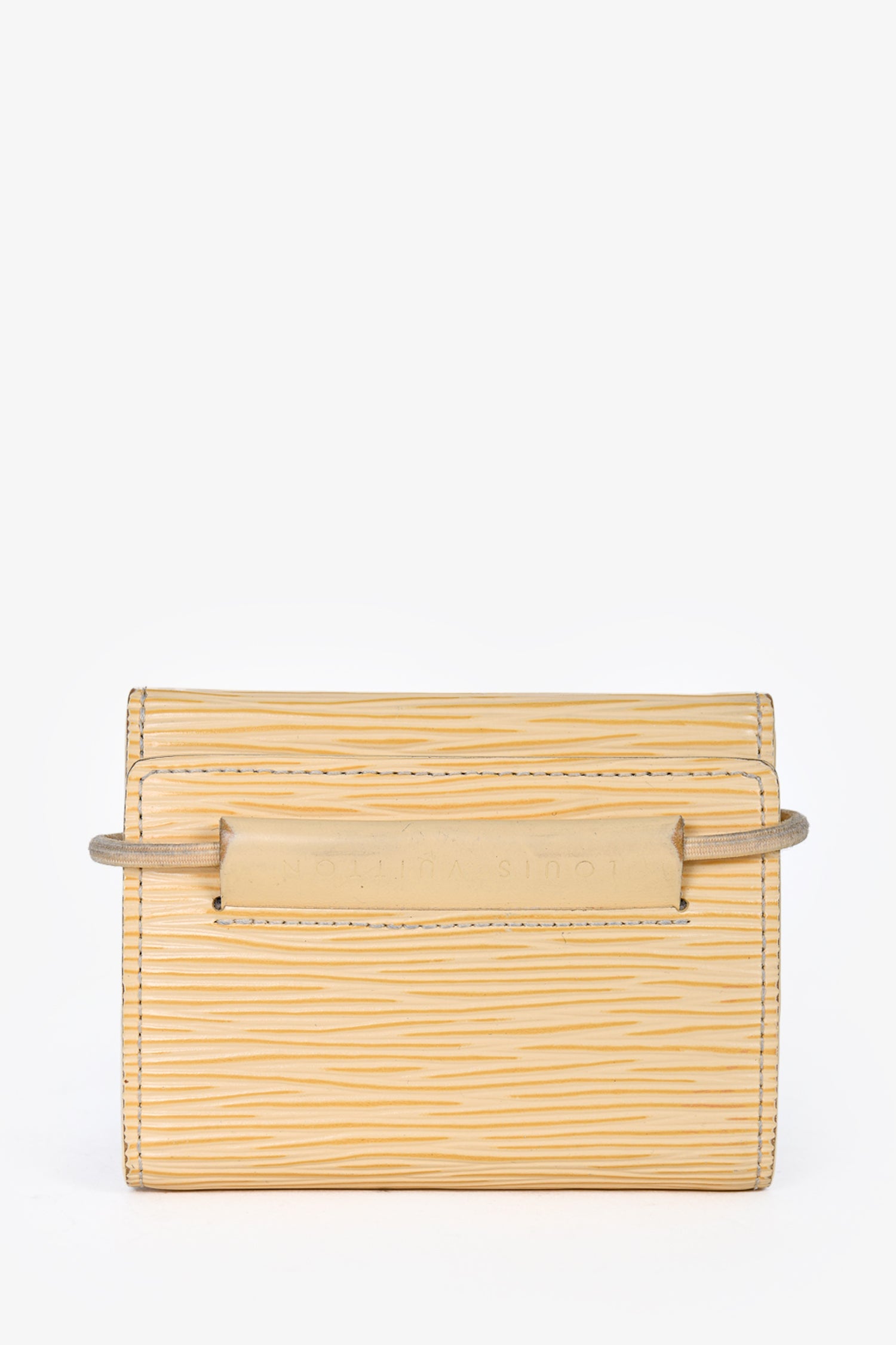 Louis Vuitton 2001 Cream Epi Leather Trifold Elastic  Holder