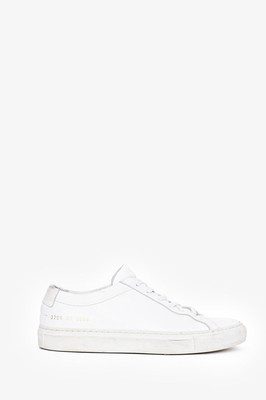Common Projects White Leather Low Top Sneakers Size 37