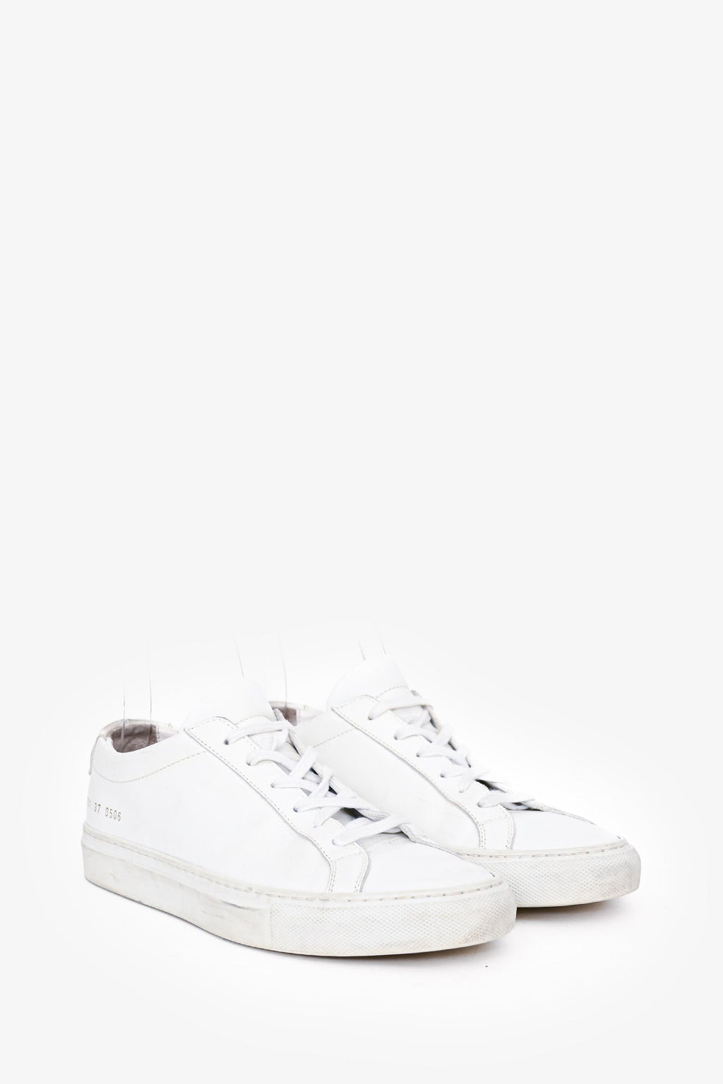 Common Projects White Leather Low Top Sneakers Size 37