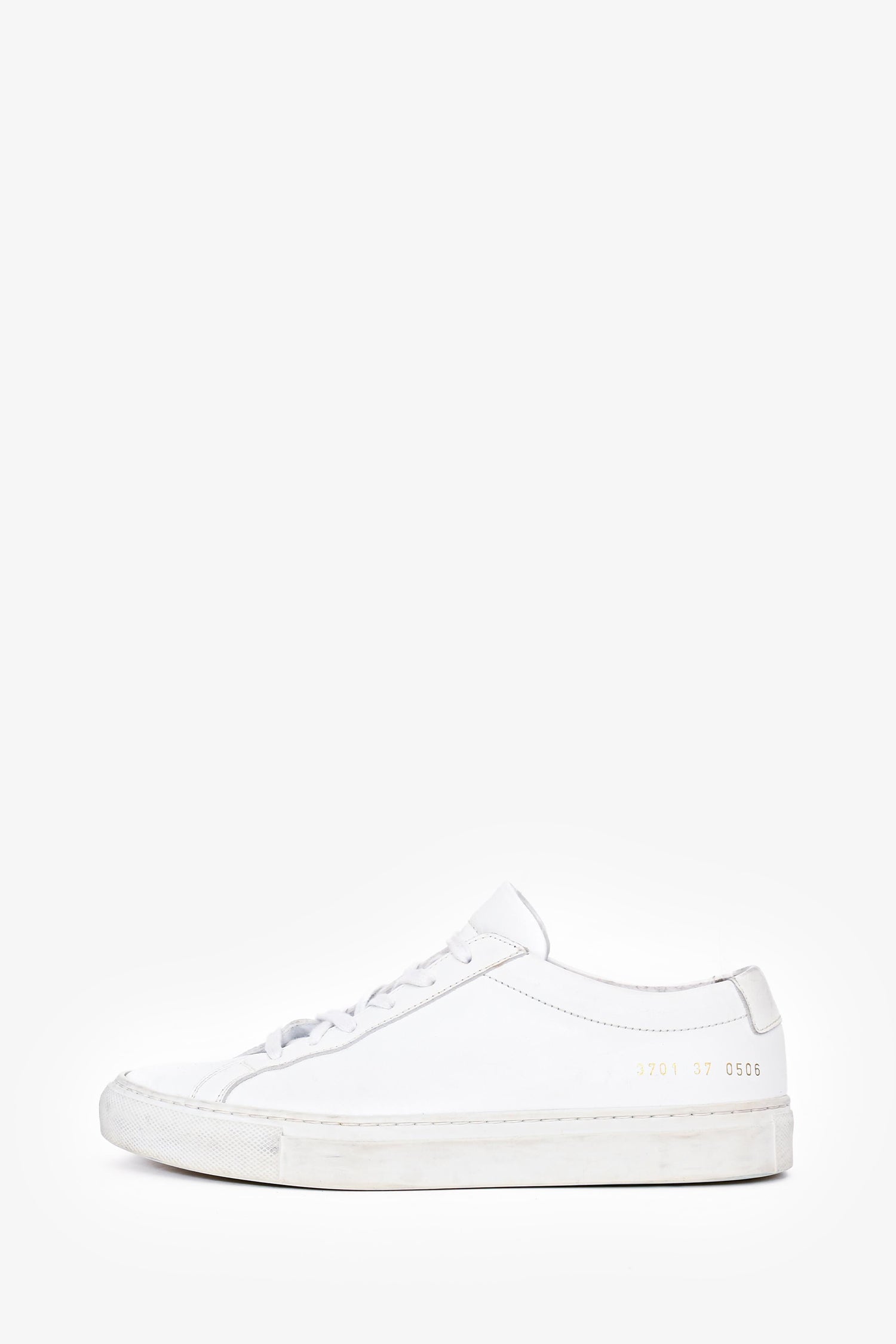 Common Projects White Leather Low Top Sneakers Size 37