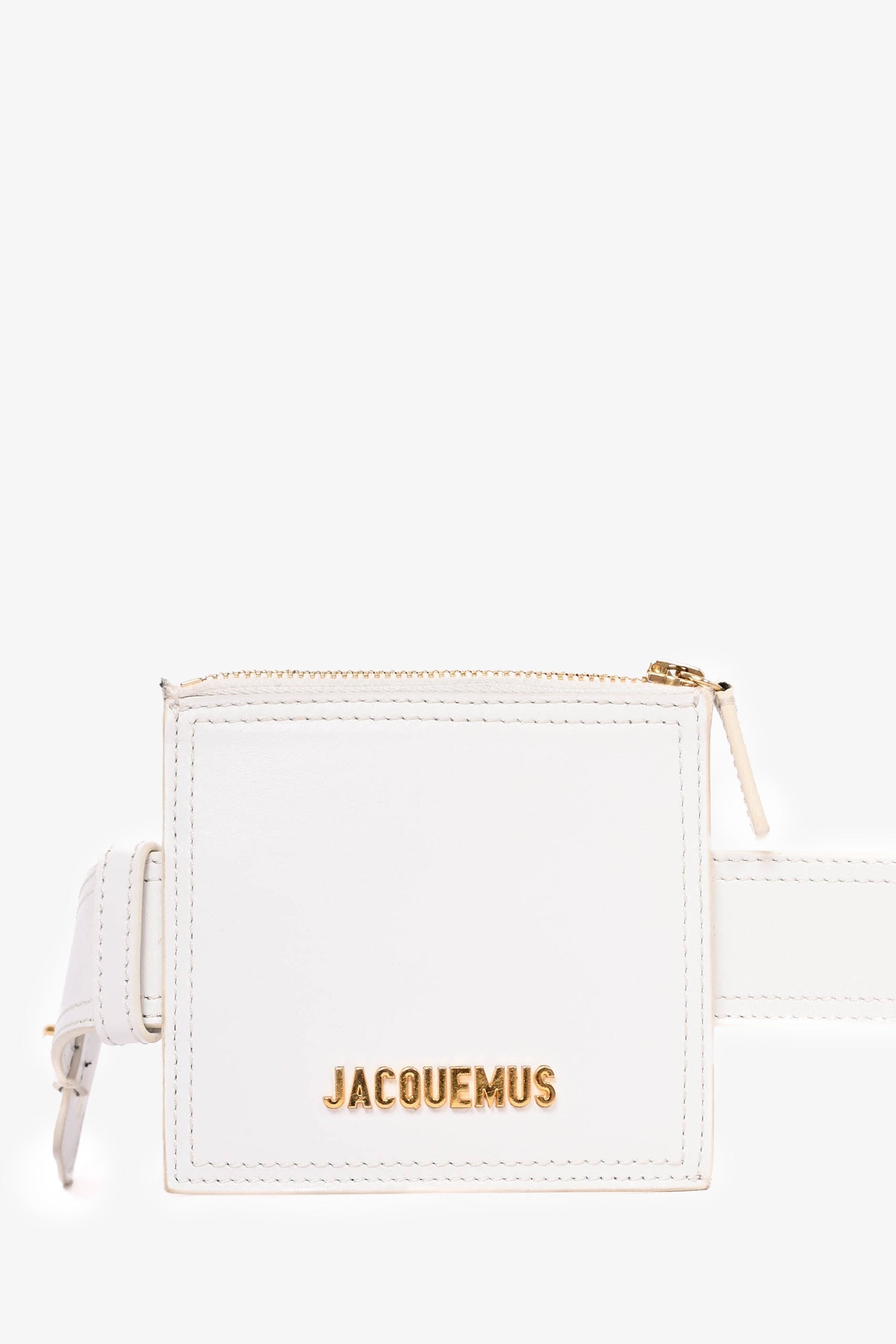 Jacquemus White Leather Belt With Pouch Size S