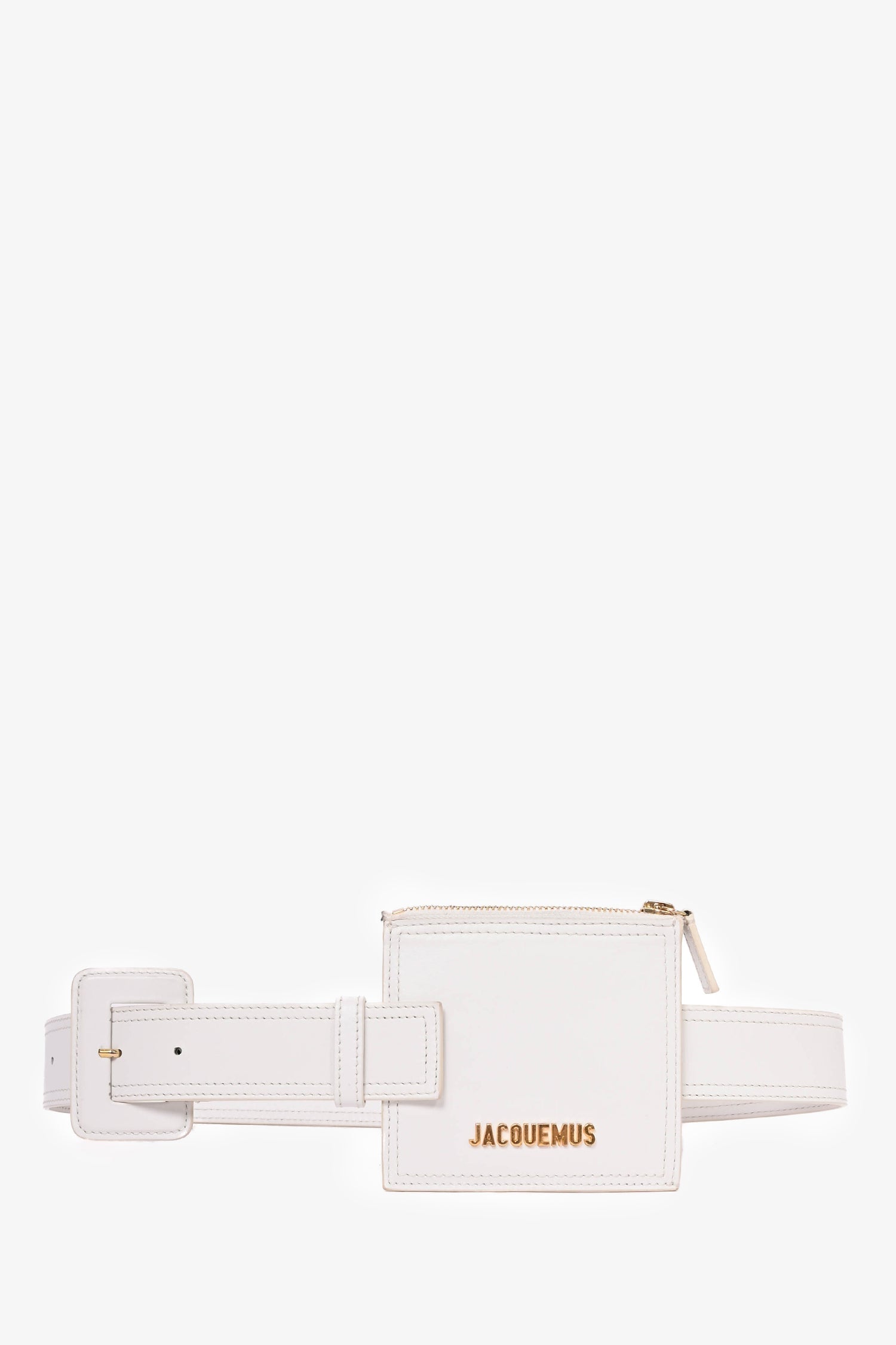 Jacquemus White Leather Belt With Pouch Size S
