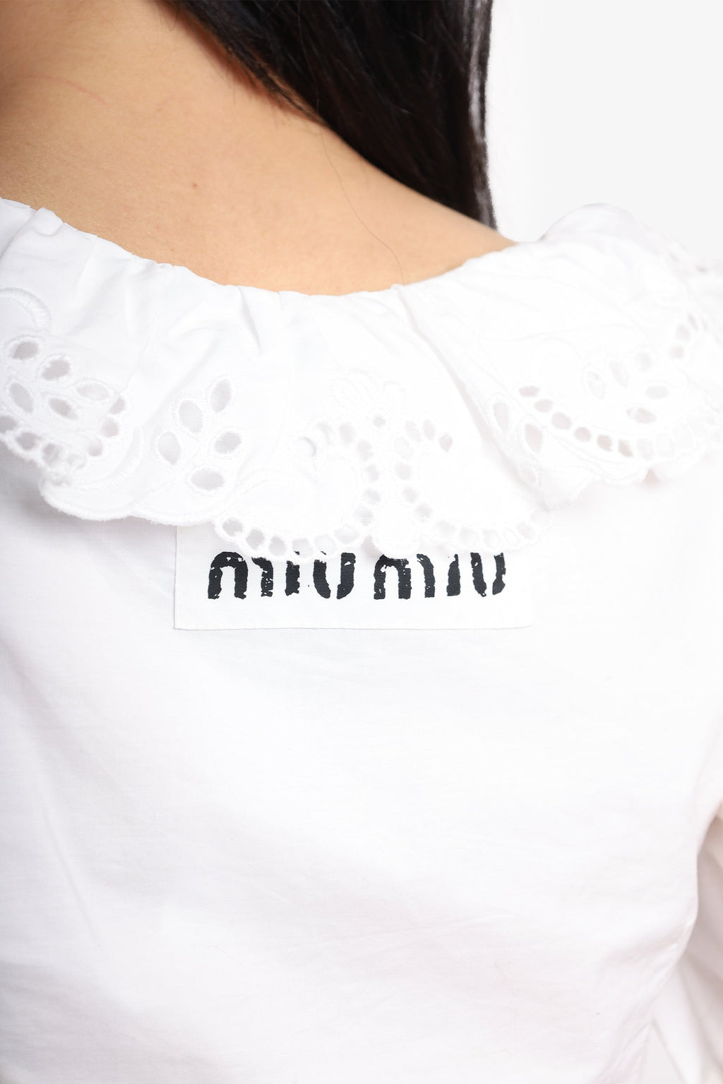Miu Miu White Puff Sleeve Crop Top Size 38