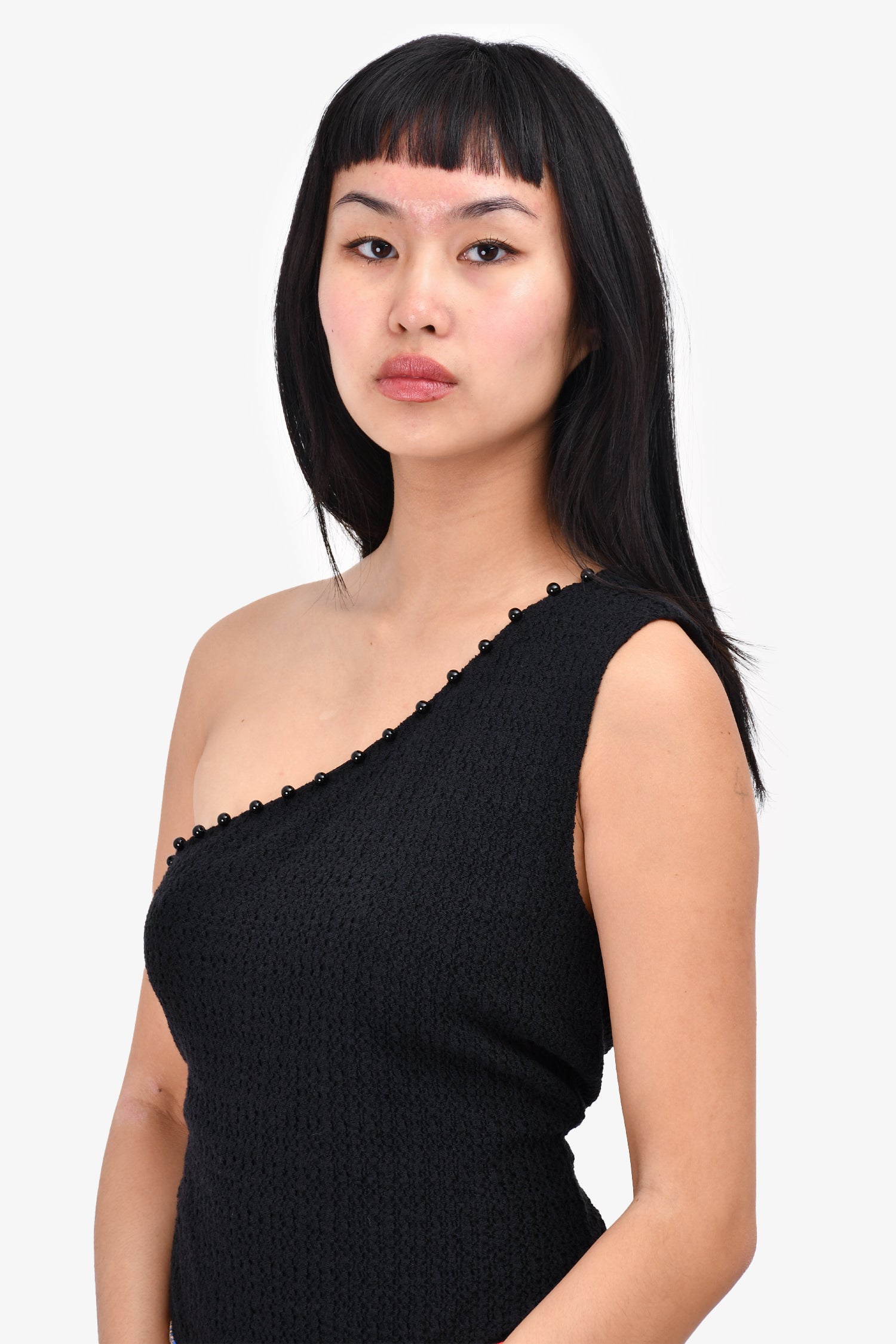 Cami NYC Black Cotton Beaded Trim 'Yecca' Bodysuit Size 4