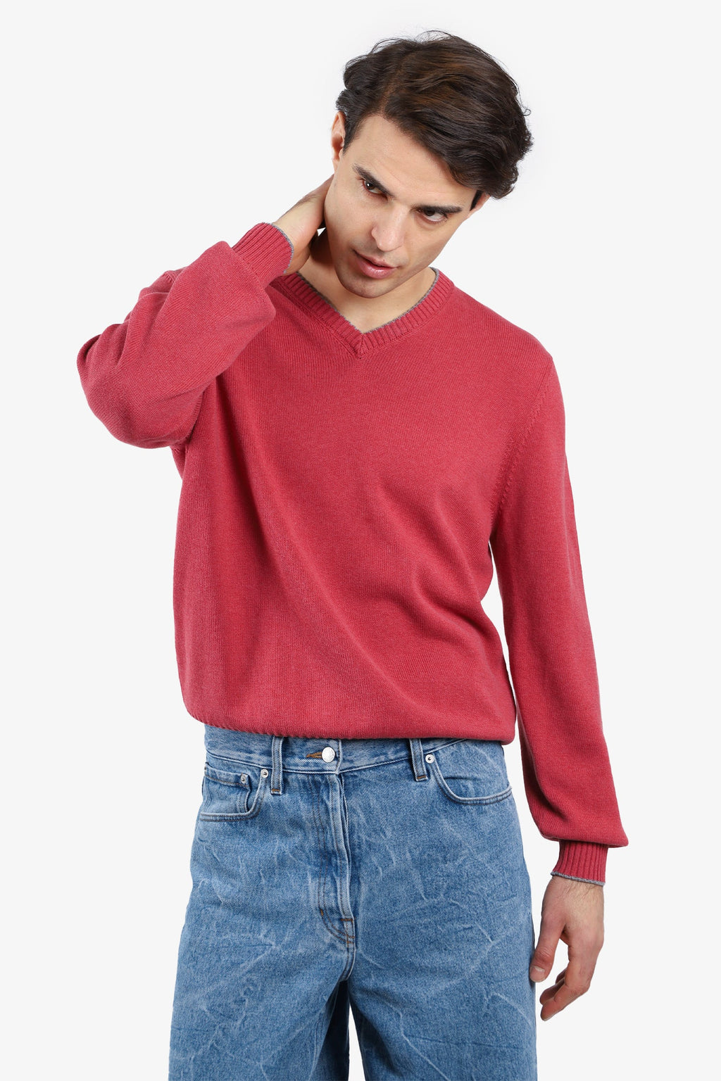 Brunello Cucinelli Red Cotton Sweater Size 54